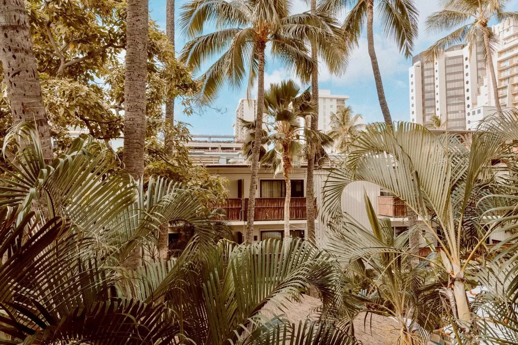 Inner courtyard view in White Sands Hotel