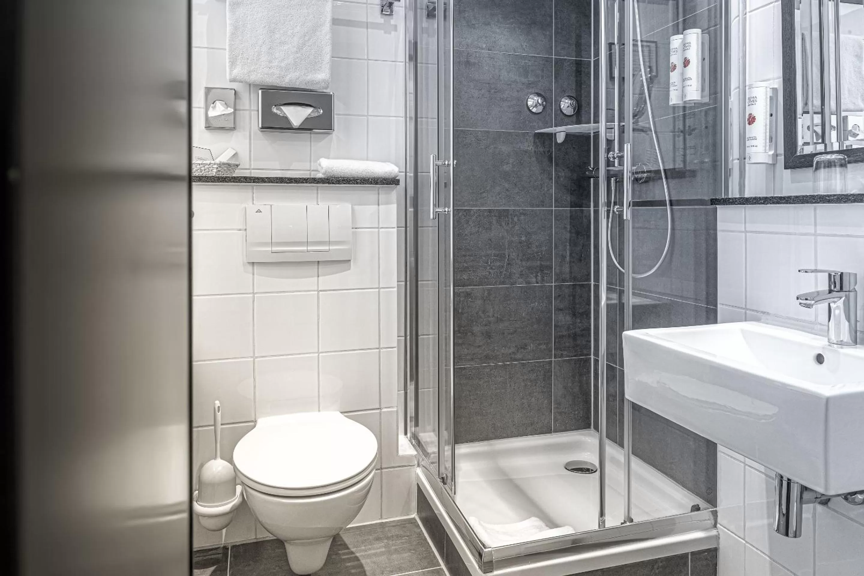 Shower in Ramada by Wyndham Frankfurt Central Station