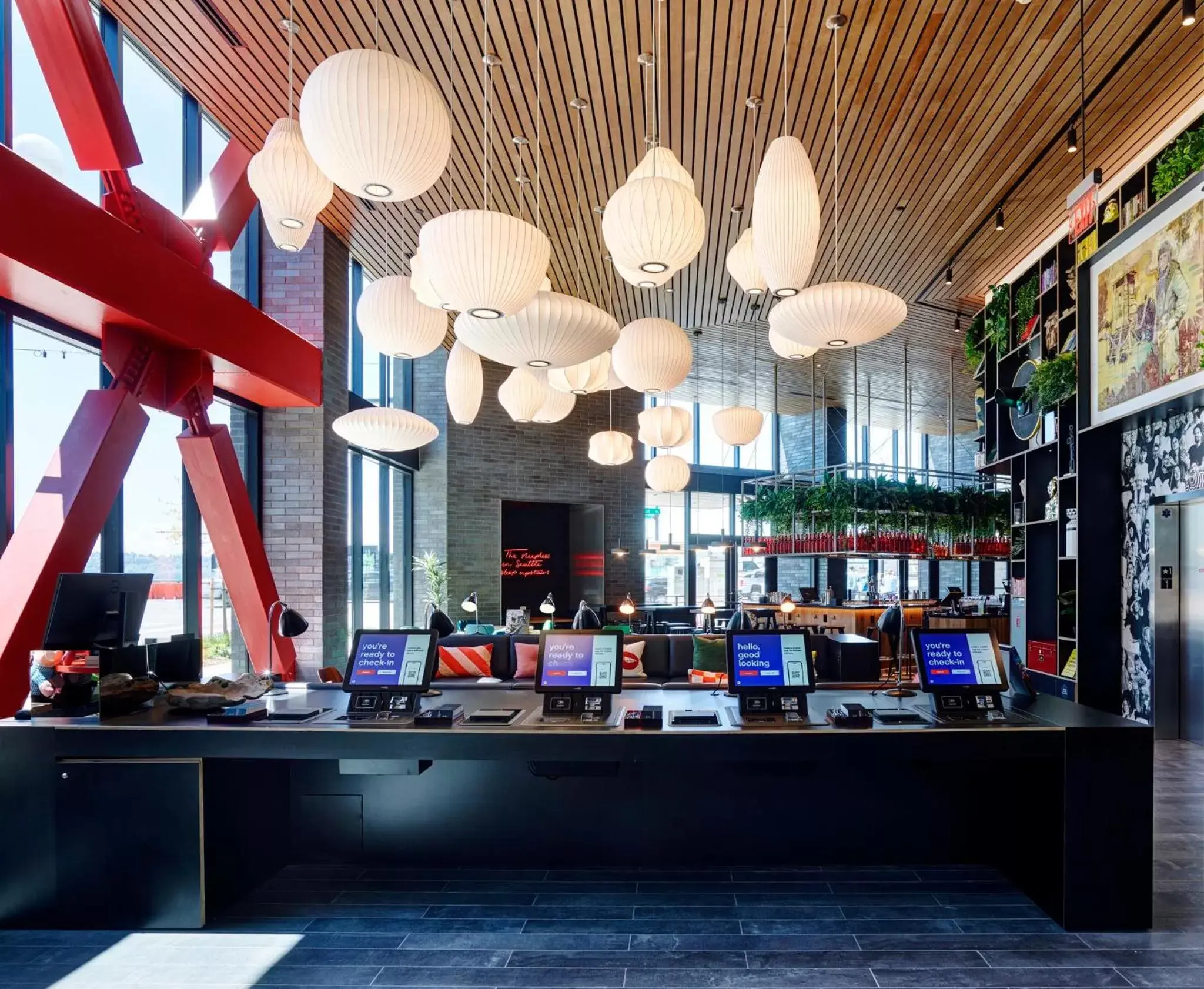 Lobby or reception in citizenM Seattle Pioneer Square