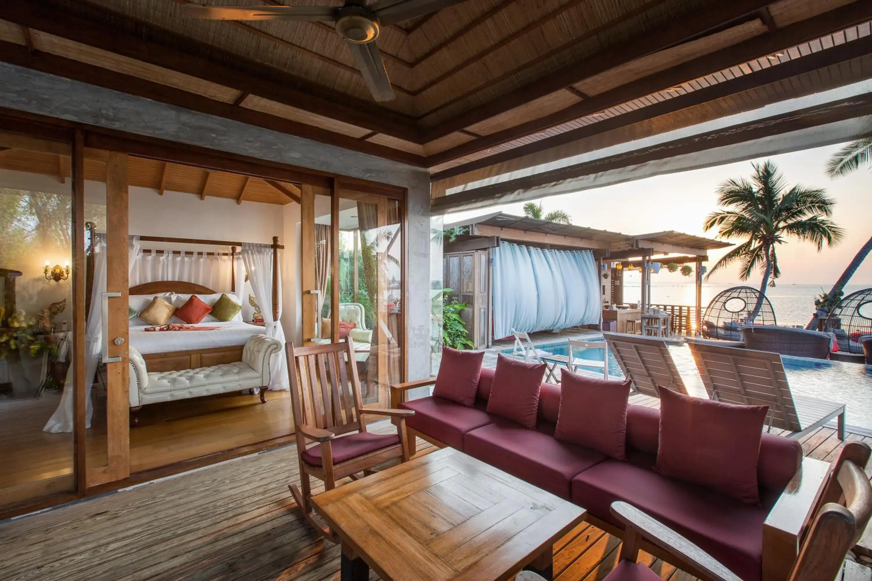 Balcony/Terrace, Bunk Bed in Tango Luxe Beach Villa, Koh Samui - SHA Extra Plus