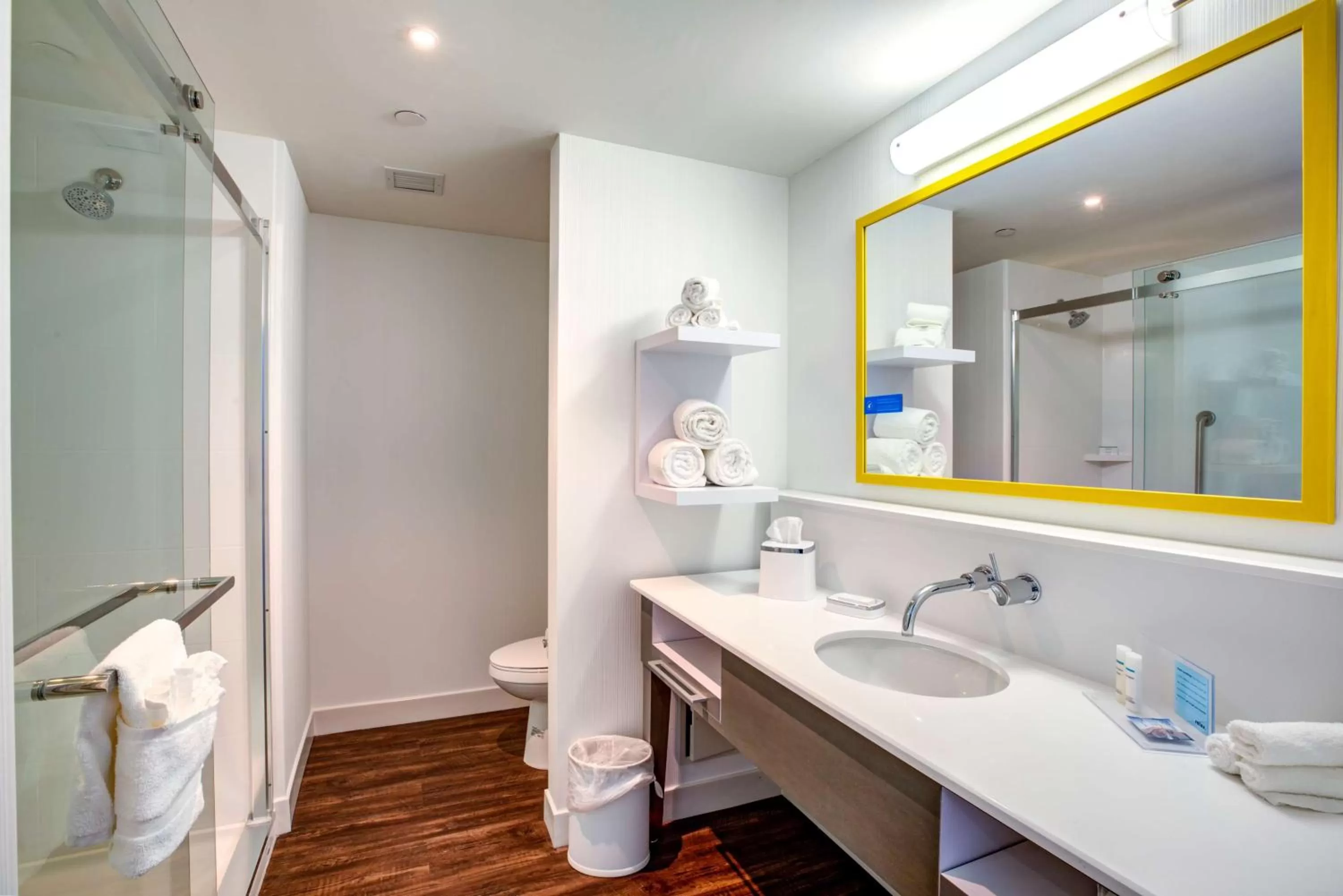 Shower in Hampton Inn & Suites Boston/Waltham