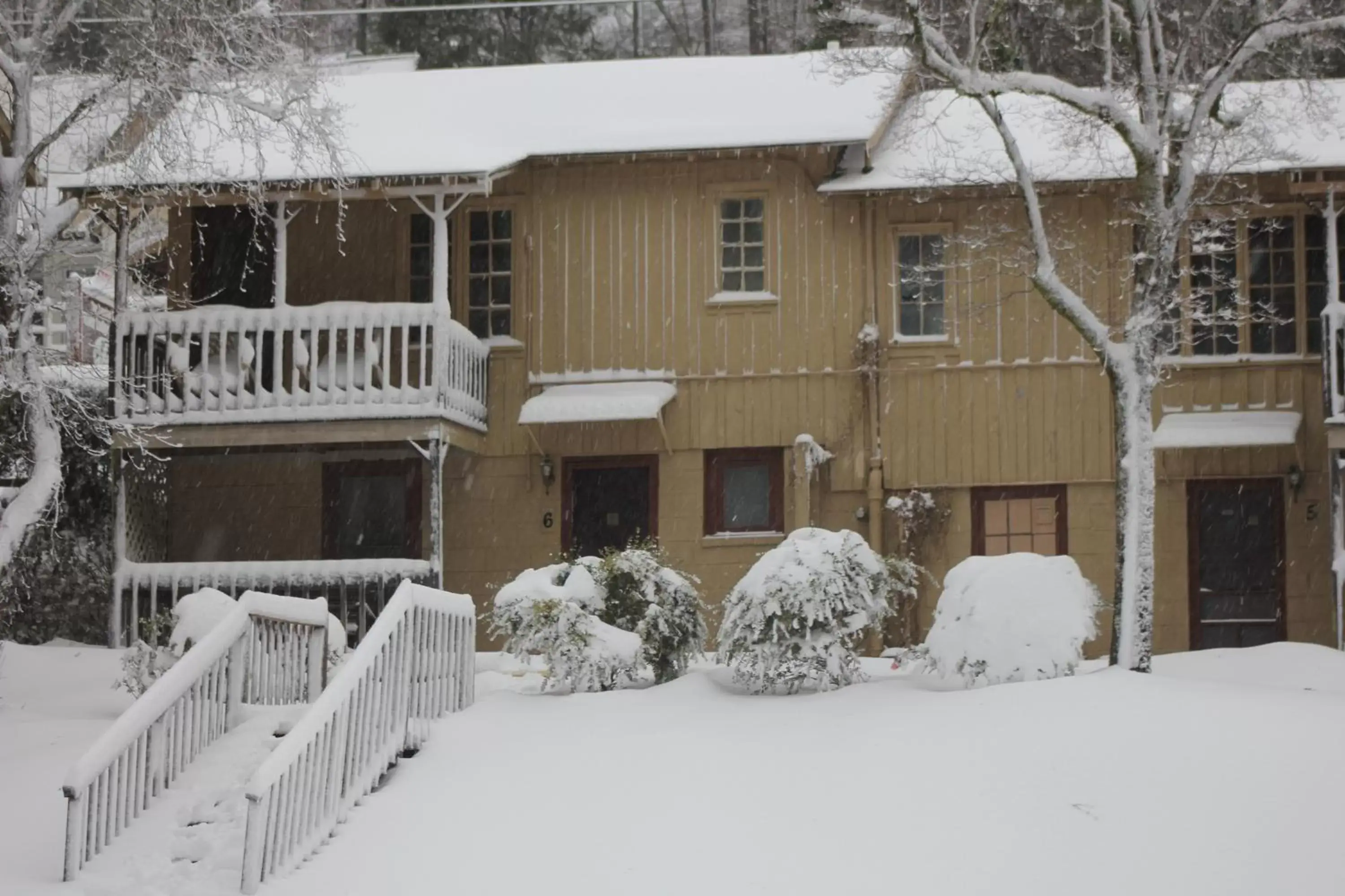 Winter in The Evening Shade River Lodge and Cabins