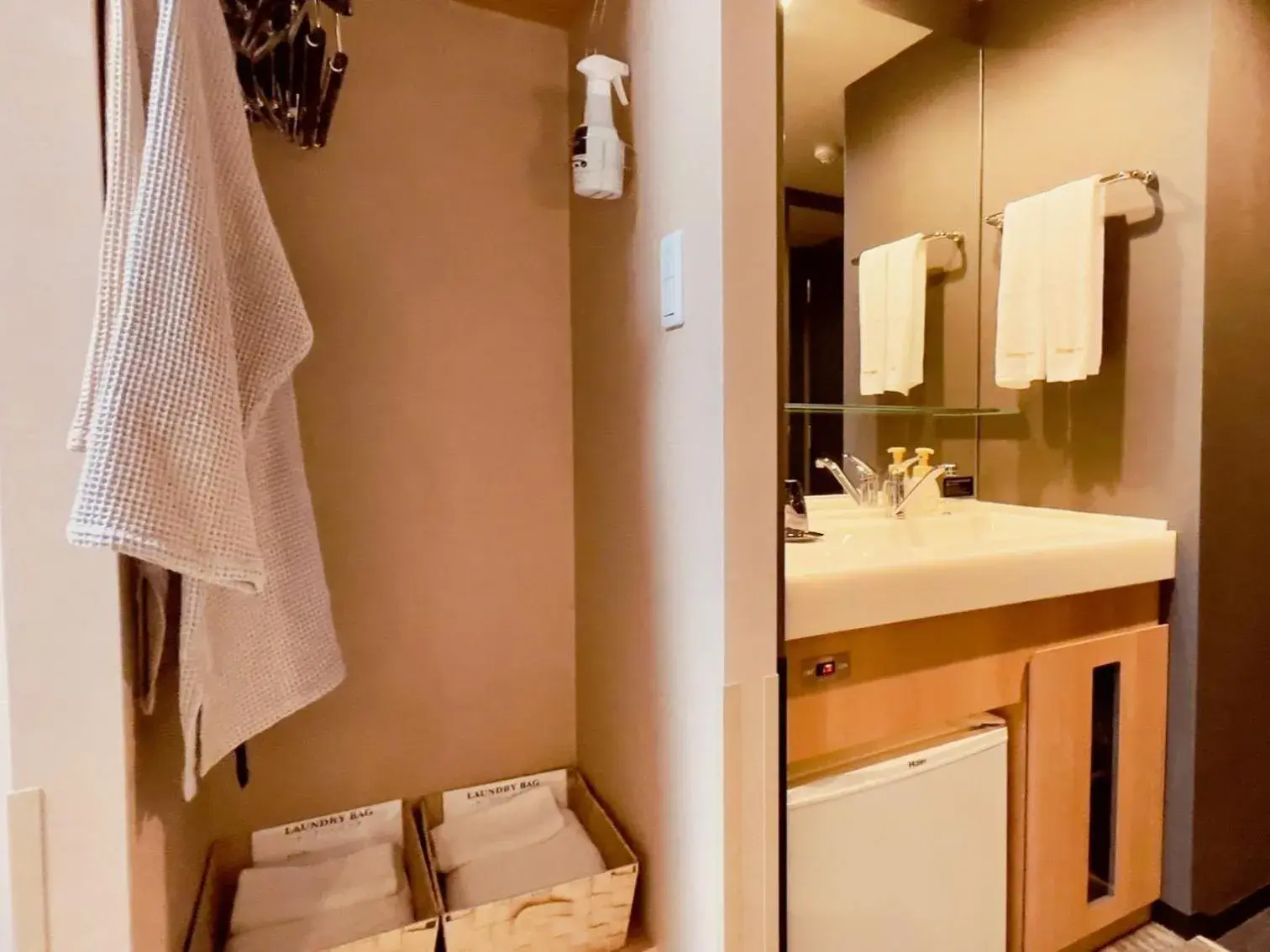 hair dresser, Bathroom in Dormy Inn Premium Tokyo Kodenmacho