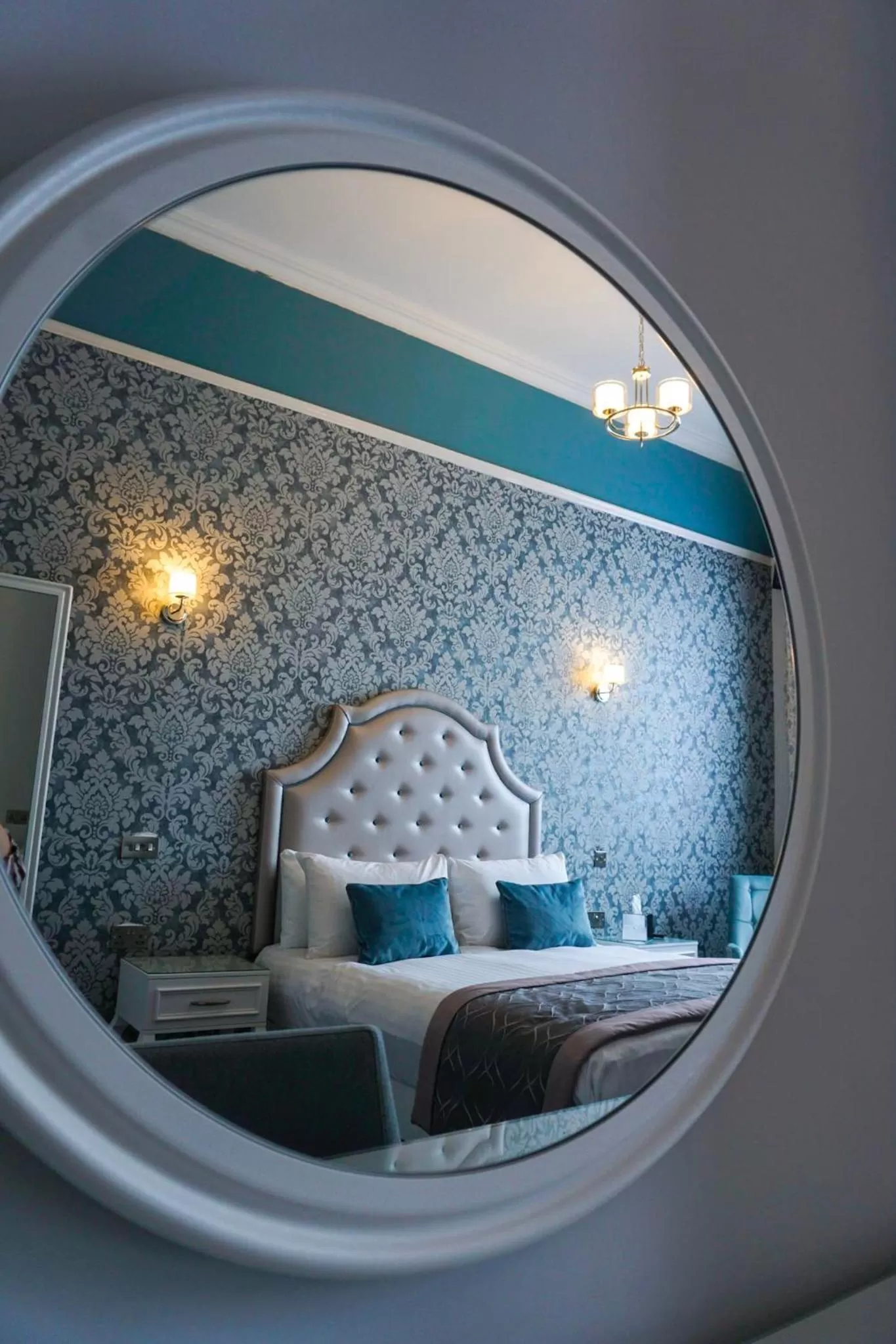 Bed in Wroxall Abbey Hotel