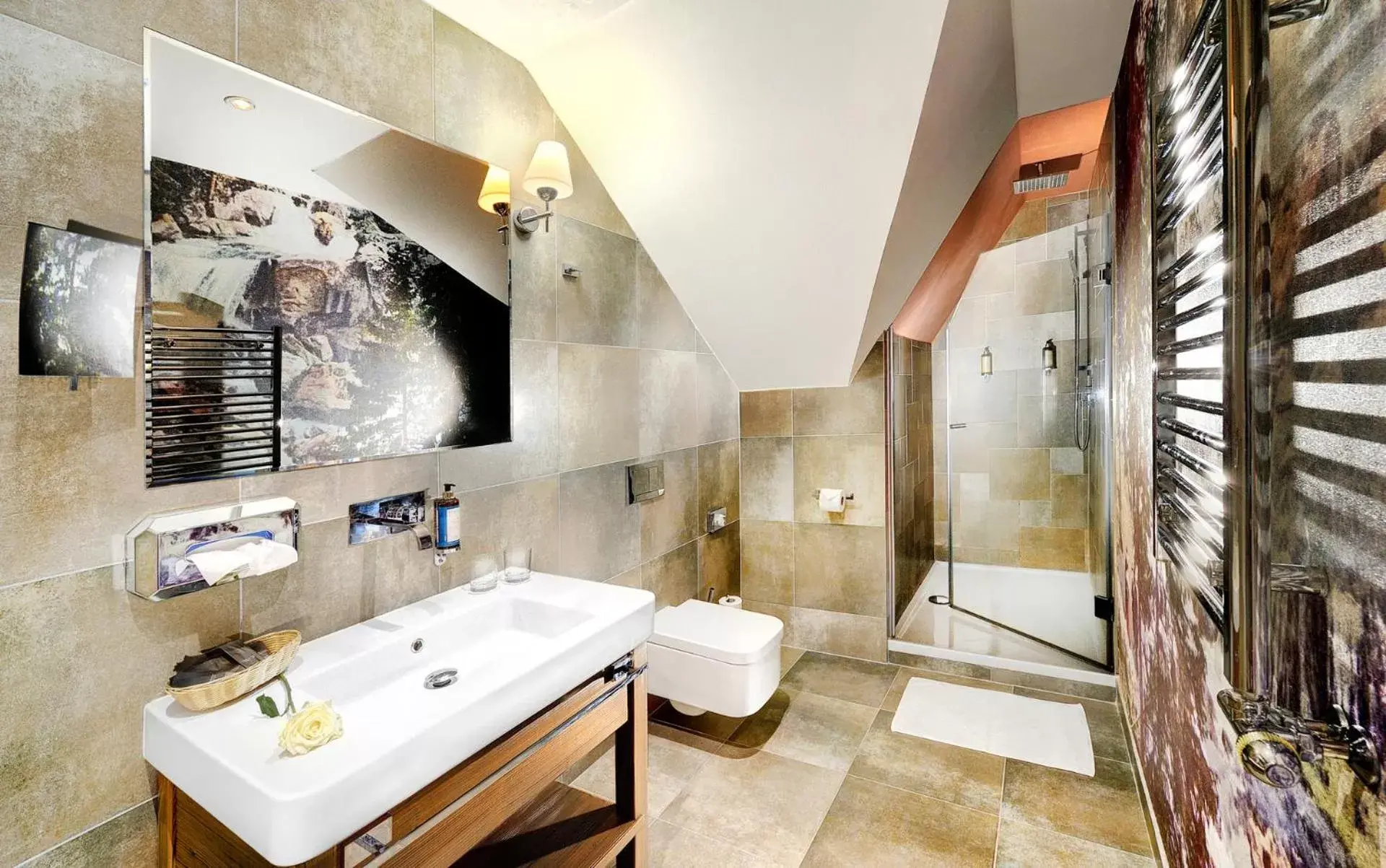 Shower, Bathroom in Grand Hotel Praha