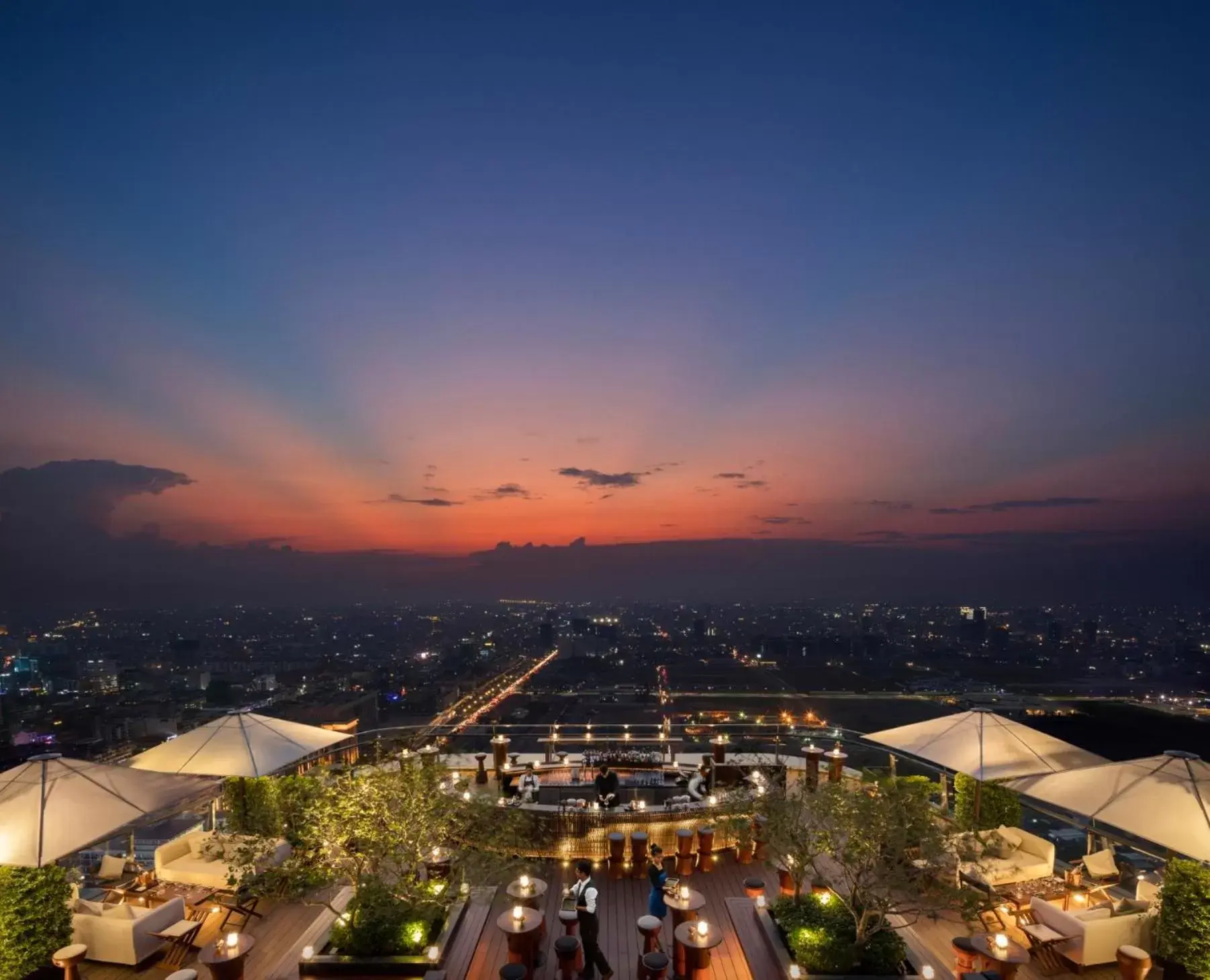 Lounge or bar, Bird's-eye View in Rosewood Phnom Penh