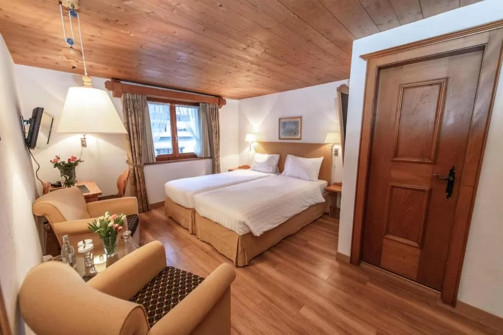 Bed in Hotel Steinbock