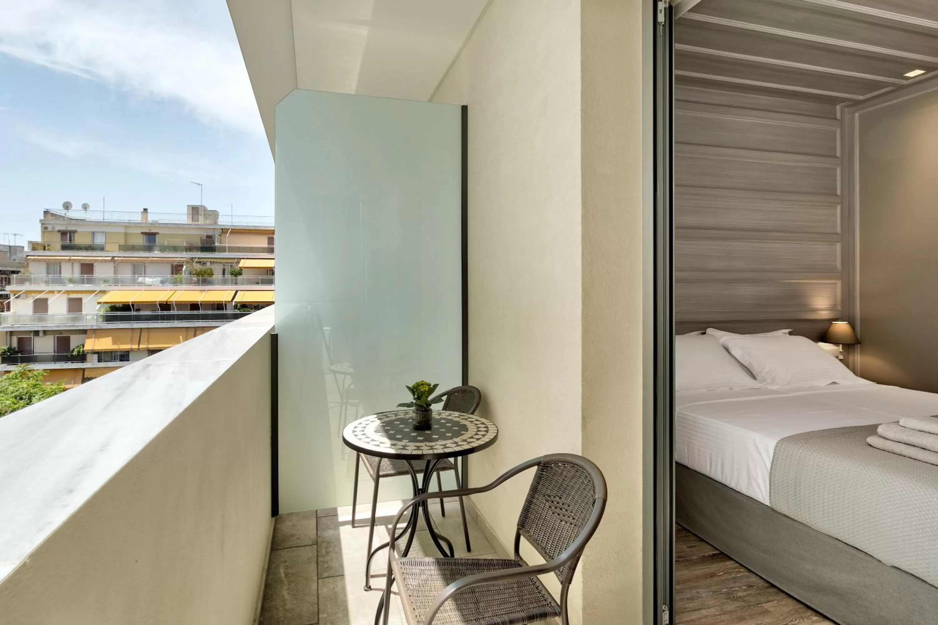 Balcony/Terrace, Bed in Estia Boutique Apartments