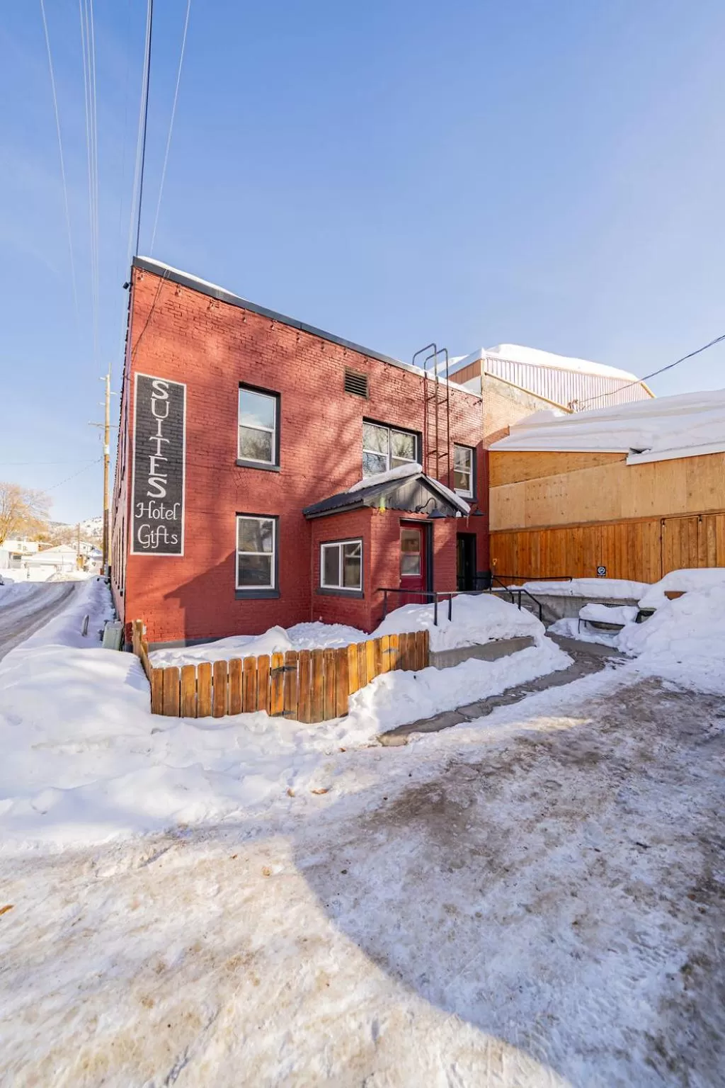 Property building, Winter in Suites of Lava Hot Springs