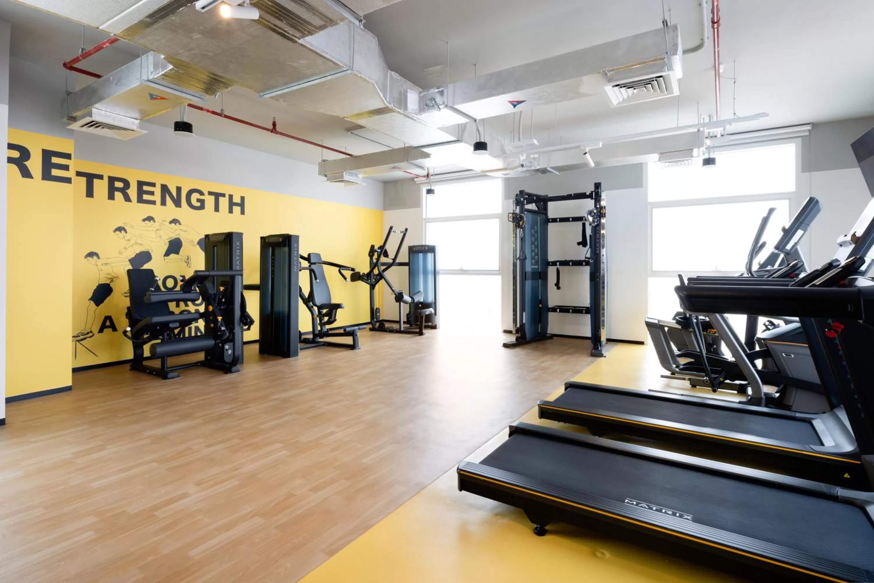 Fitness centre/facilities in Ecos Dubai Hotel at Al Furjan