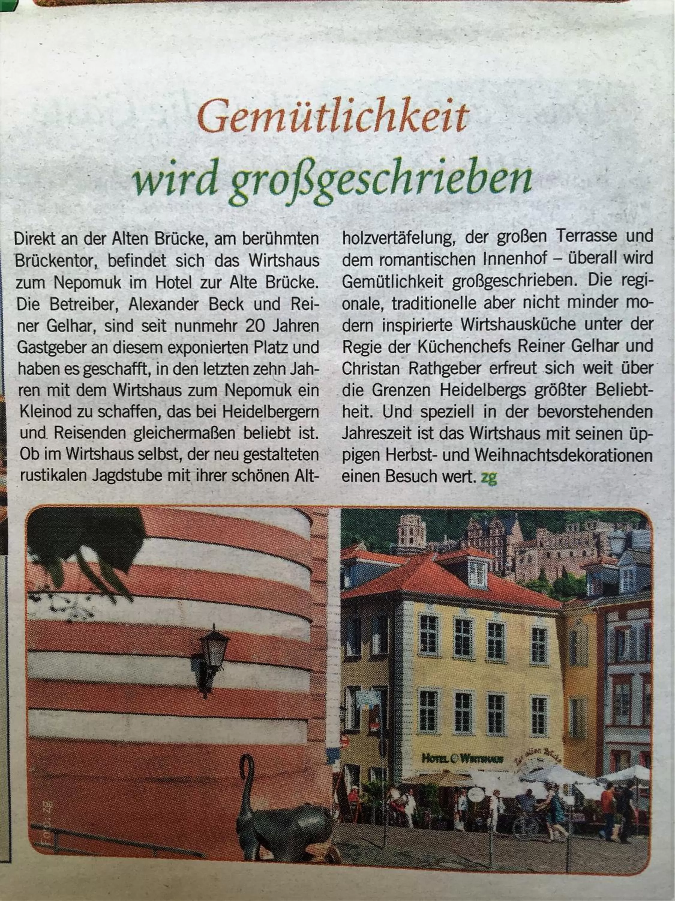 Restaurant/places to eat in Hotel Zur Alten Brücke