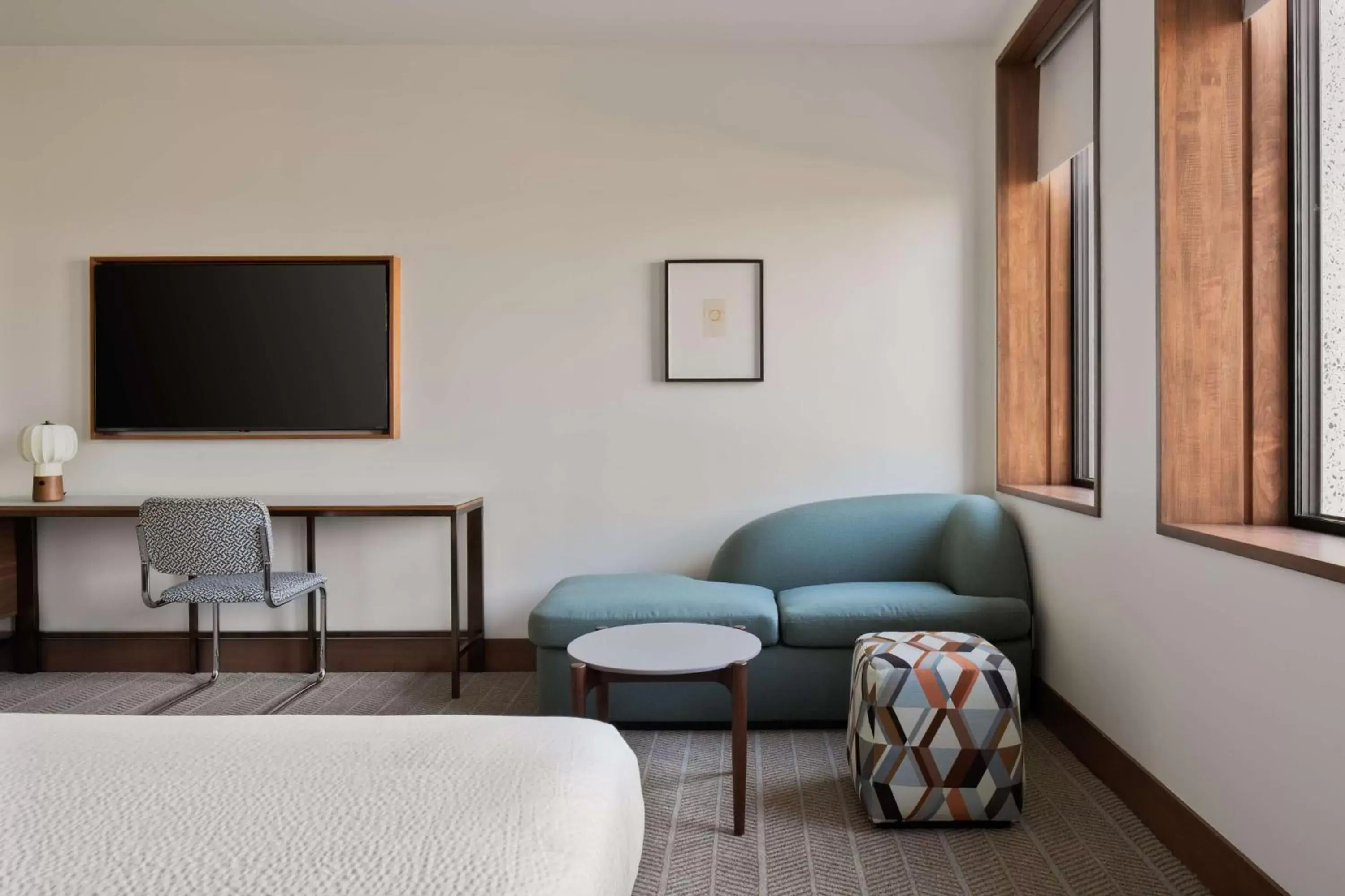 Bedroom, Seating Area in Hotel Marcel New Haven, Tapestry Collection By Hilton