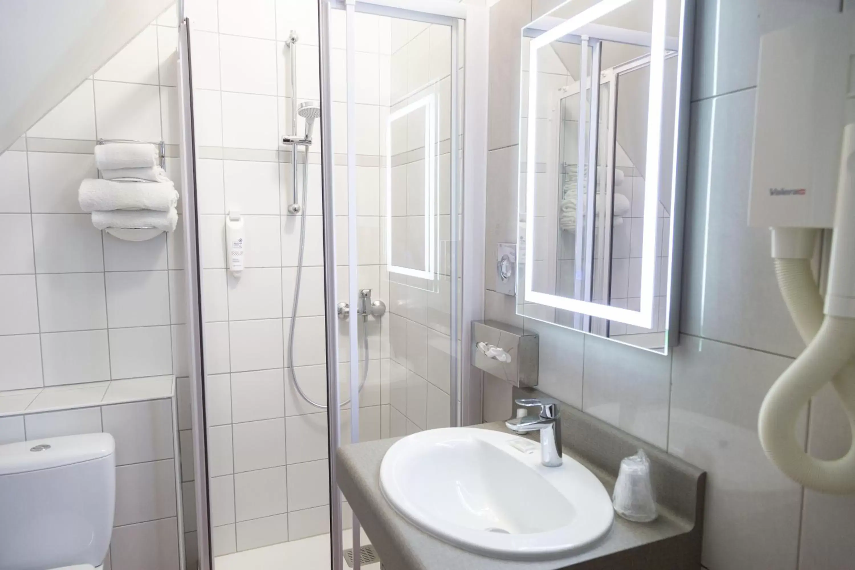 Shower, Bathroom in Logis Hôtel Restaurant Chaptal, Amboise