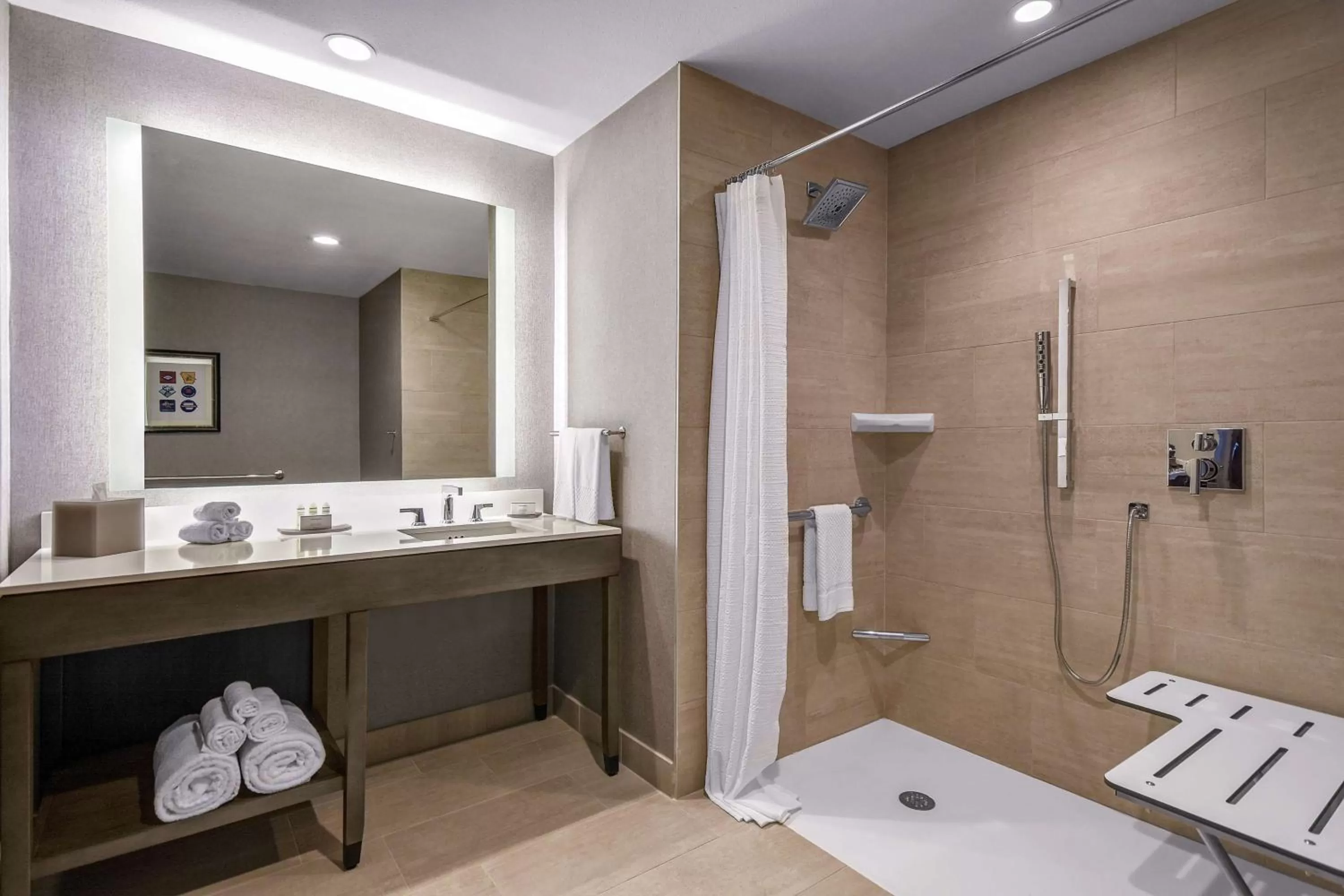 Bathroom in Embassy Suites by Hilton Jonesboro Red Wolf Convention Center