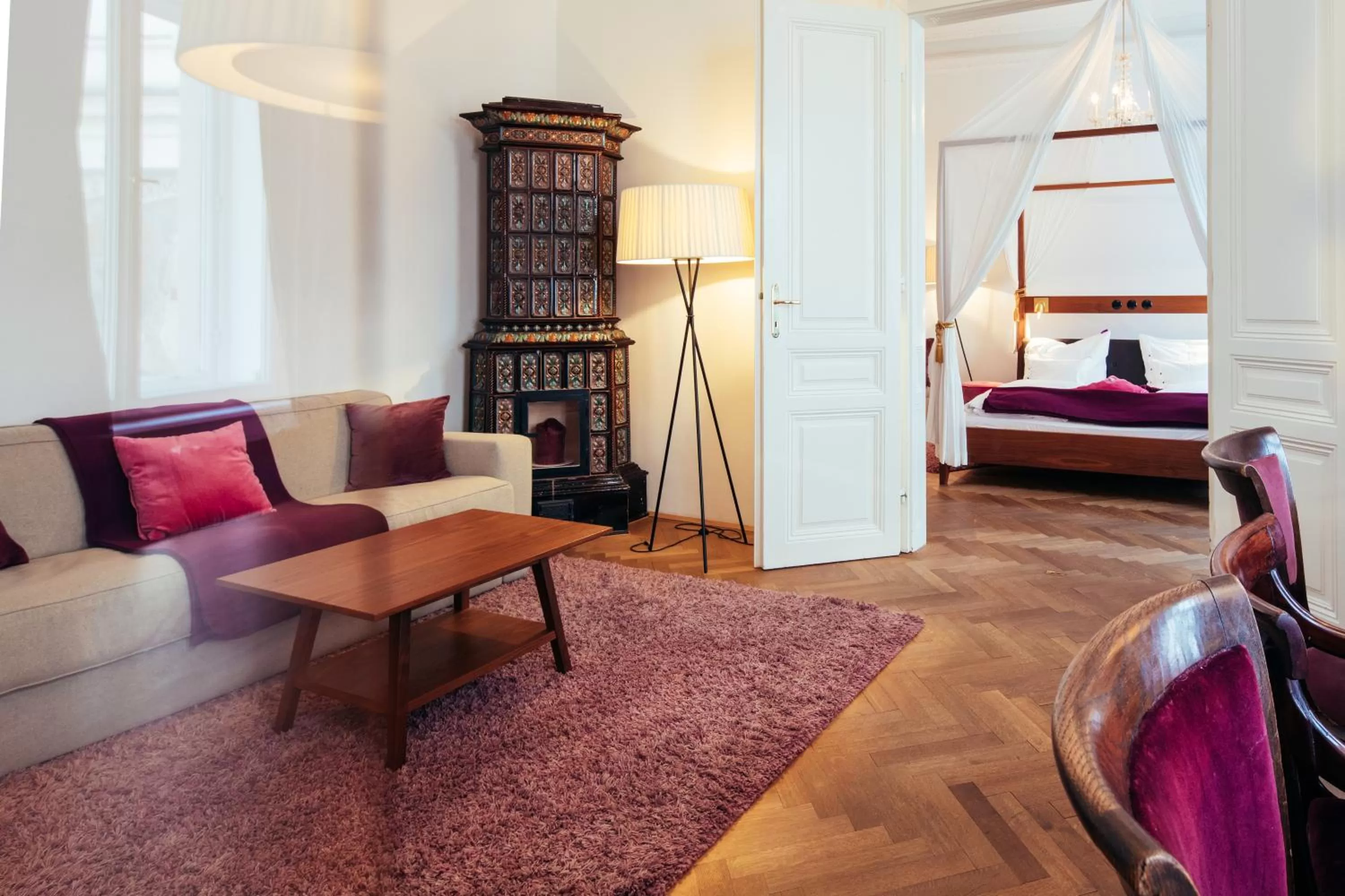 Living room, Bed in Buxbaum Beletage Design & Boutique Hotel
