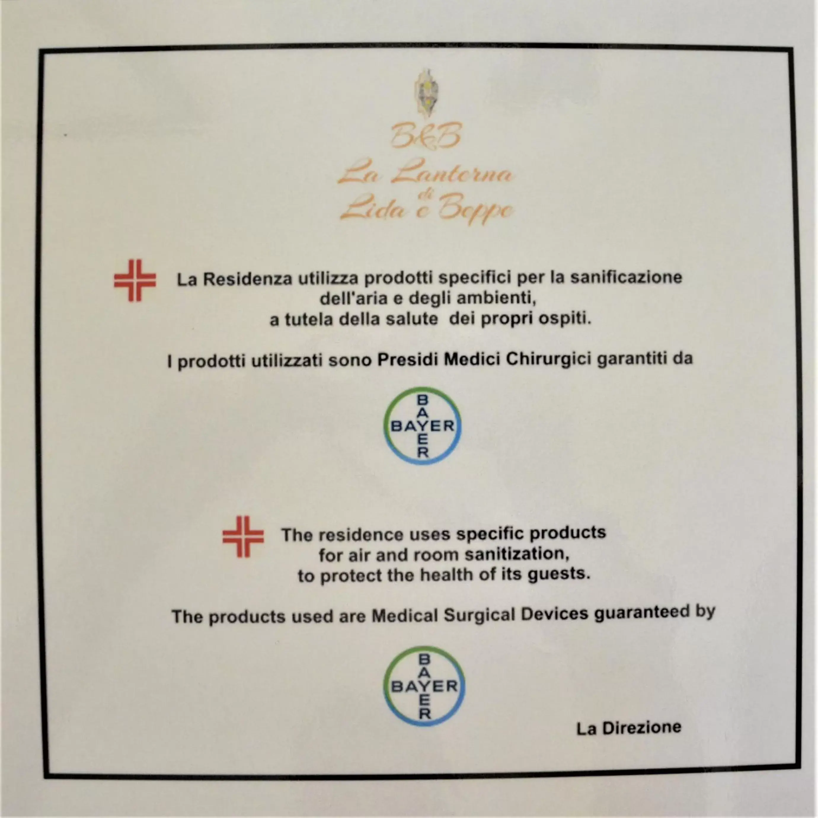 Certificate/Award in La Lanterna di Lida e Beppe