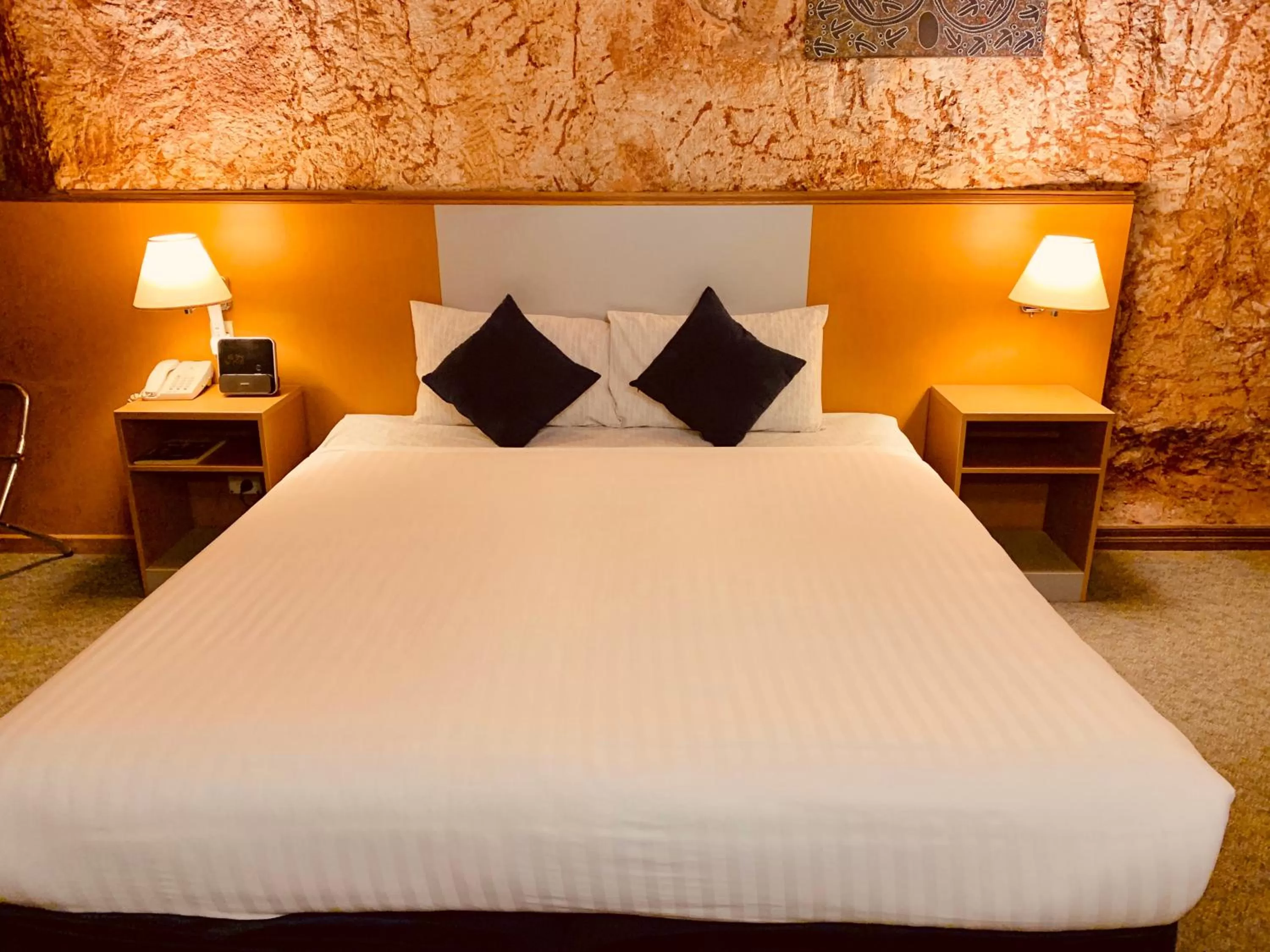 Bed in Desert Cave Hotel