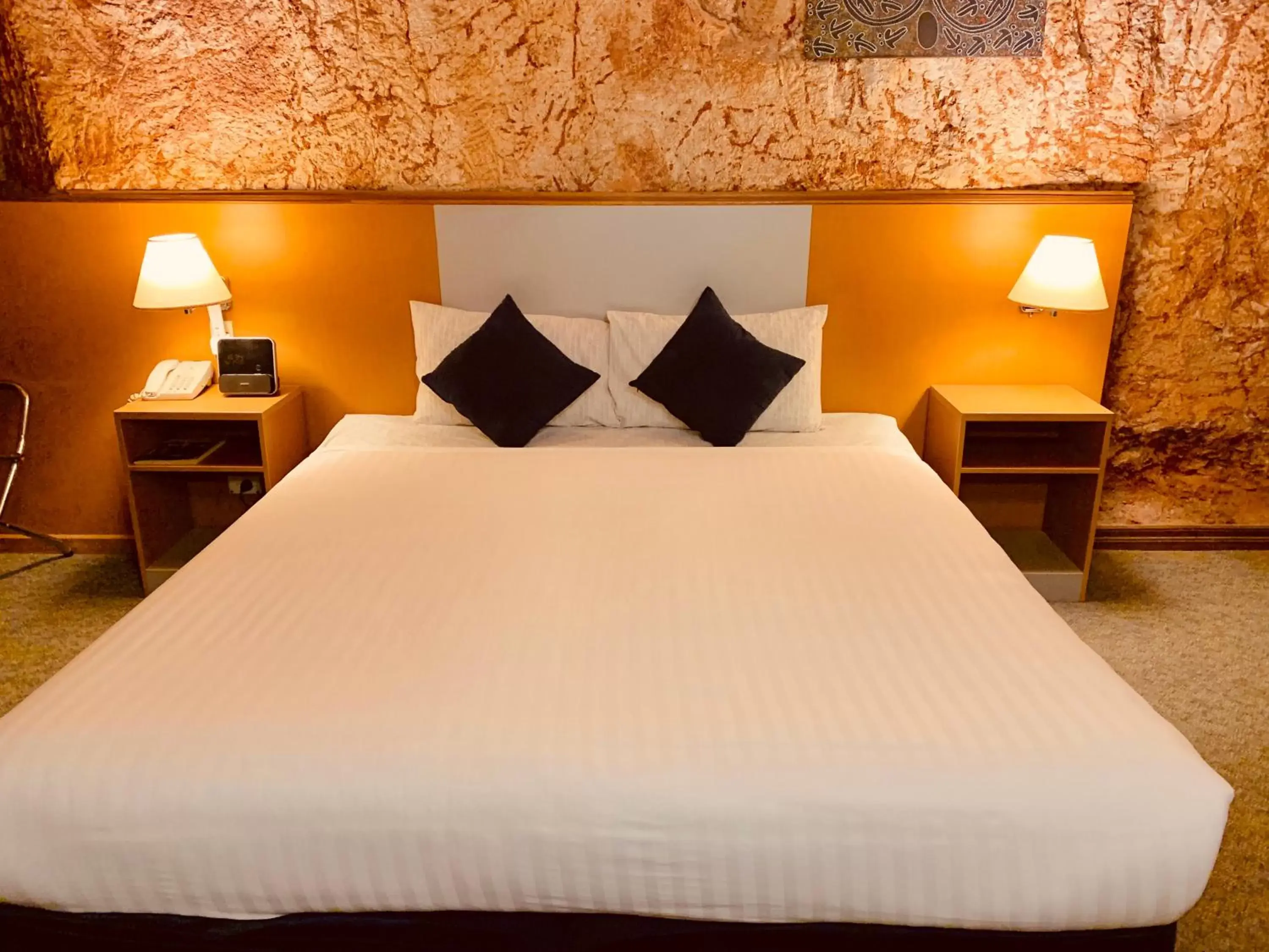 Bed in Desert Cave Hotel