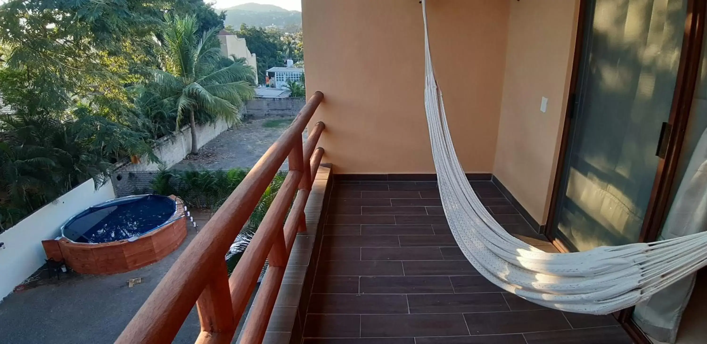 Swimming pool, Balcony/Terrace in Hotel Aldea Sol