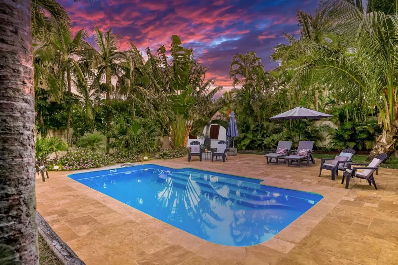 Pool view in La Case O zoizos