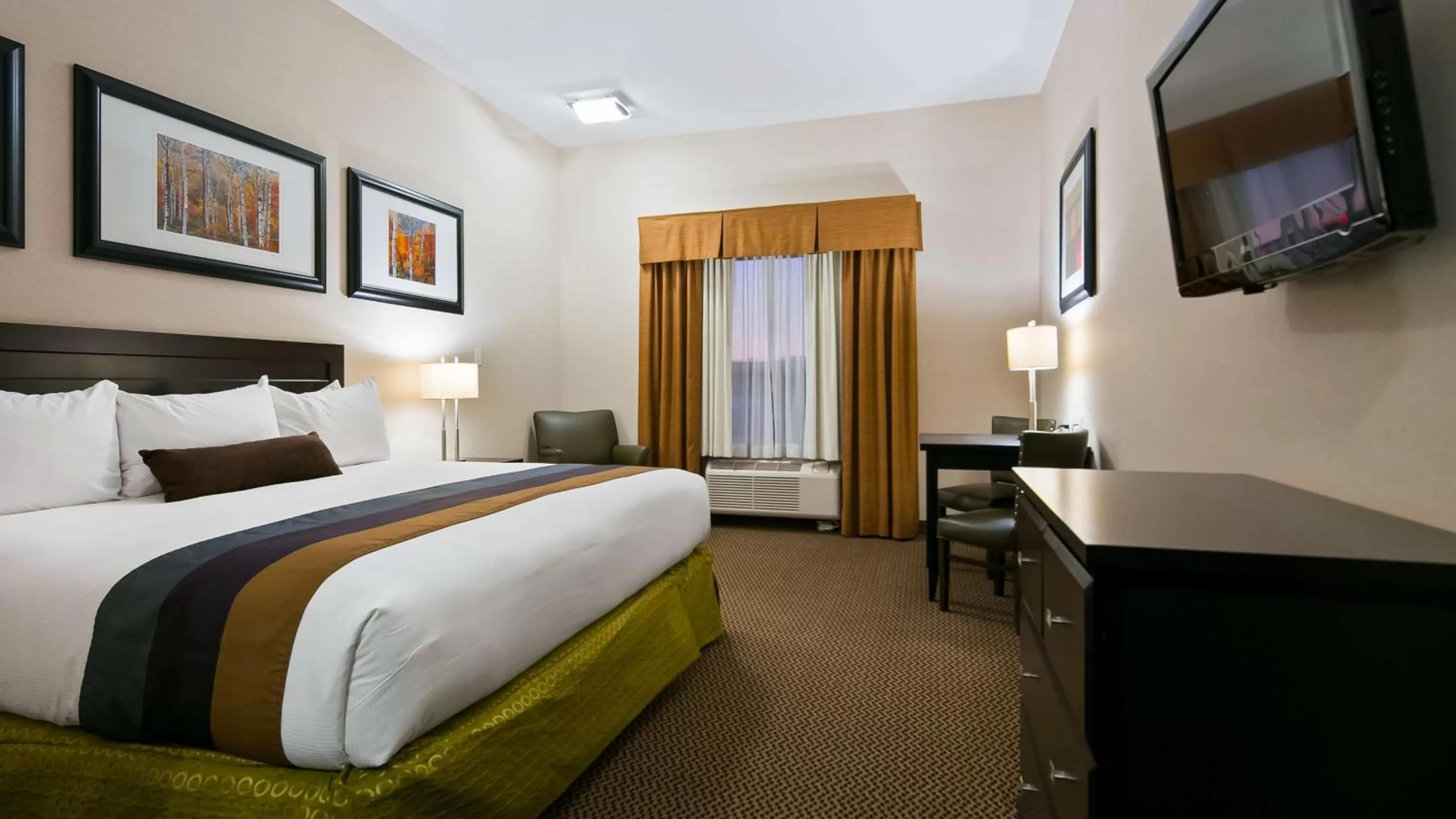 King Room with Mobility Accessible Roll-In Shower in Best Western Wainwright Inn & Suites