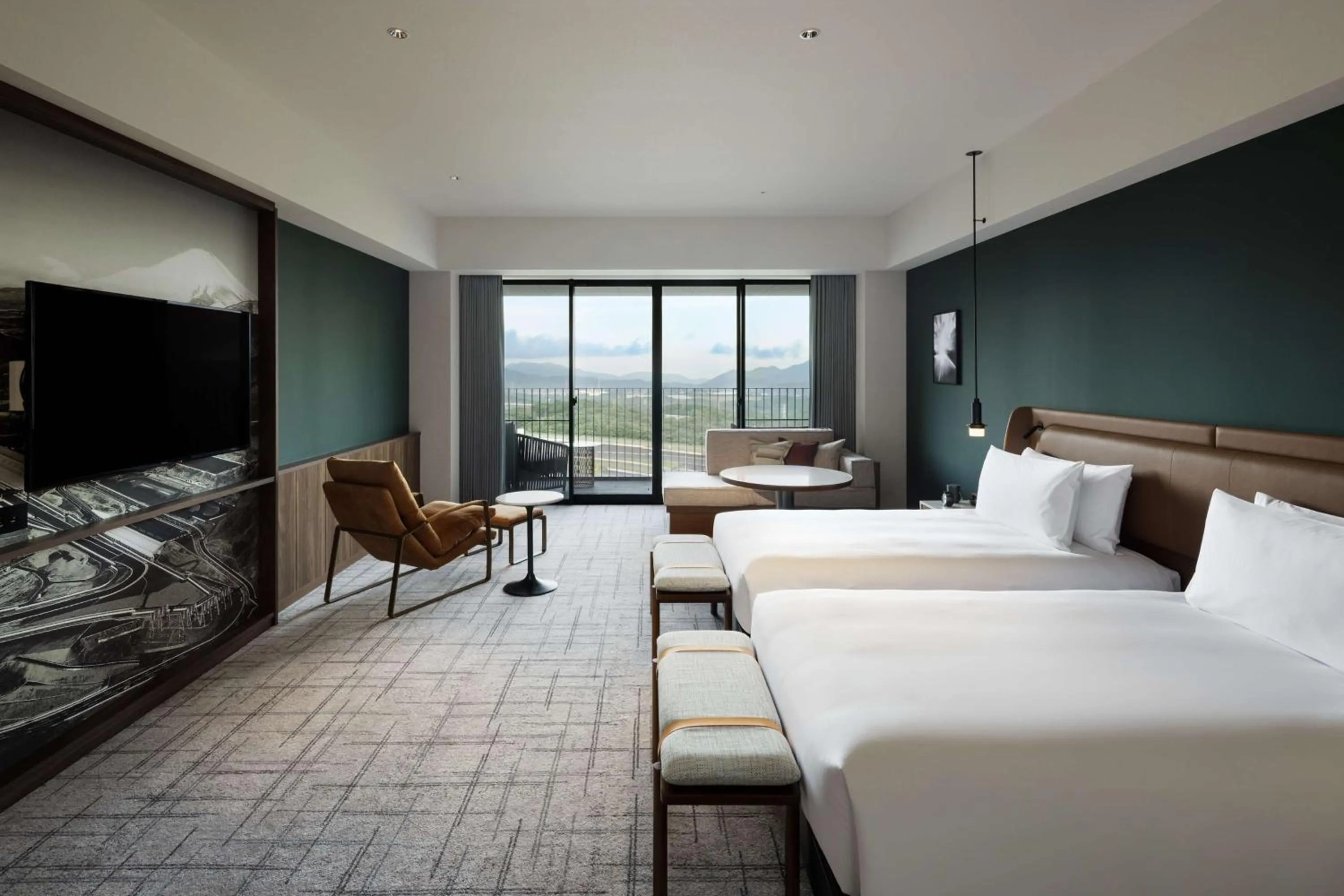 View (from property/room), Bed in Fuji Speedway Hotel, in The Unbound Collection by Hyatt
