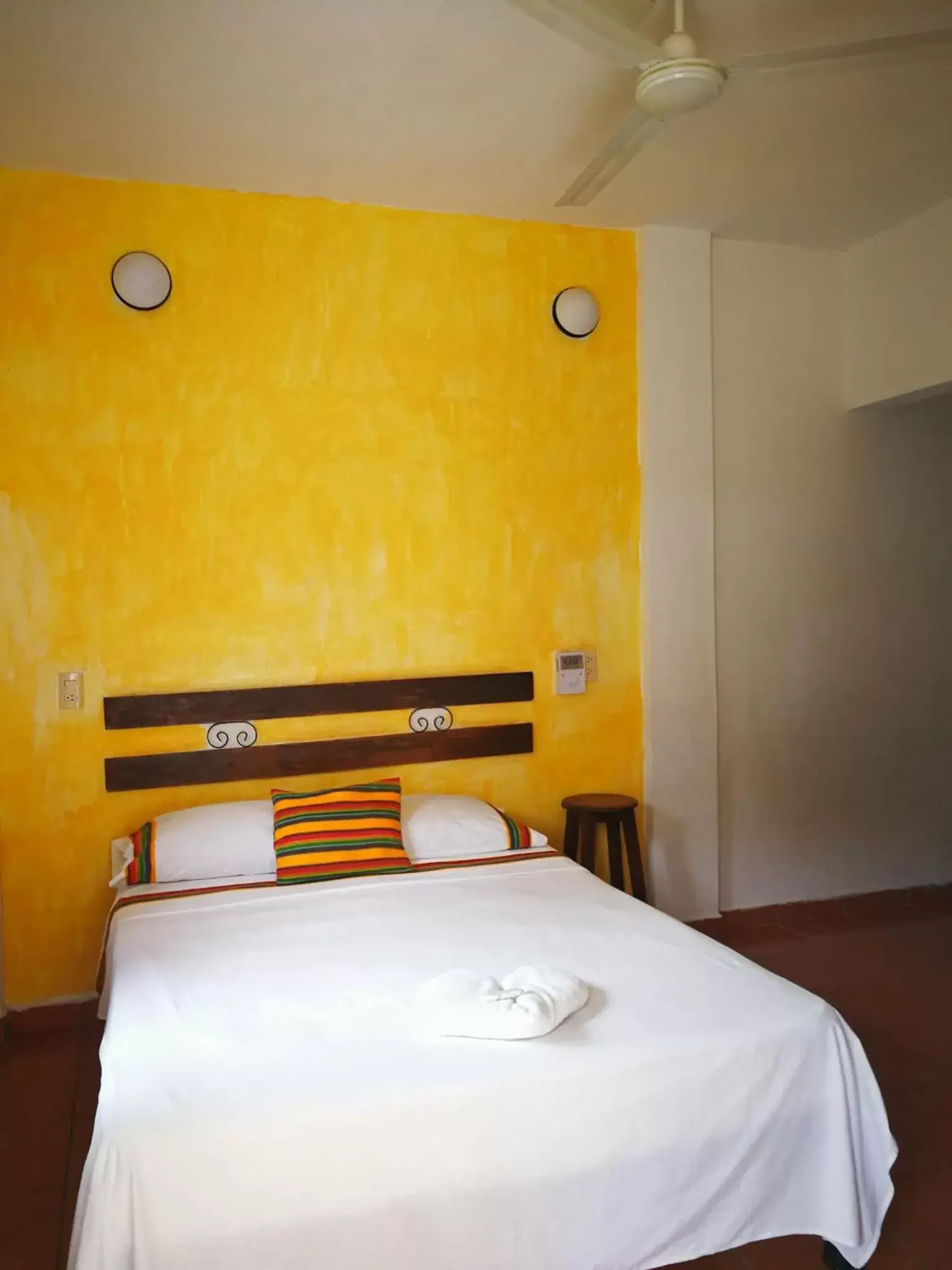 Bed in Hotel Casa Zoque Colonial