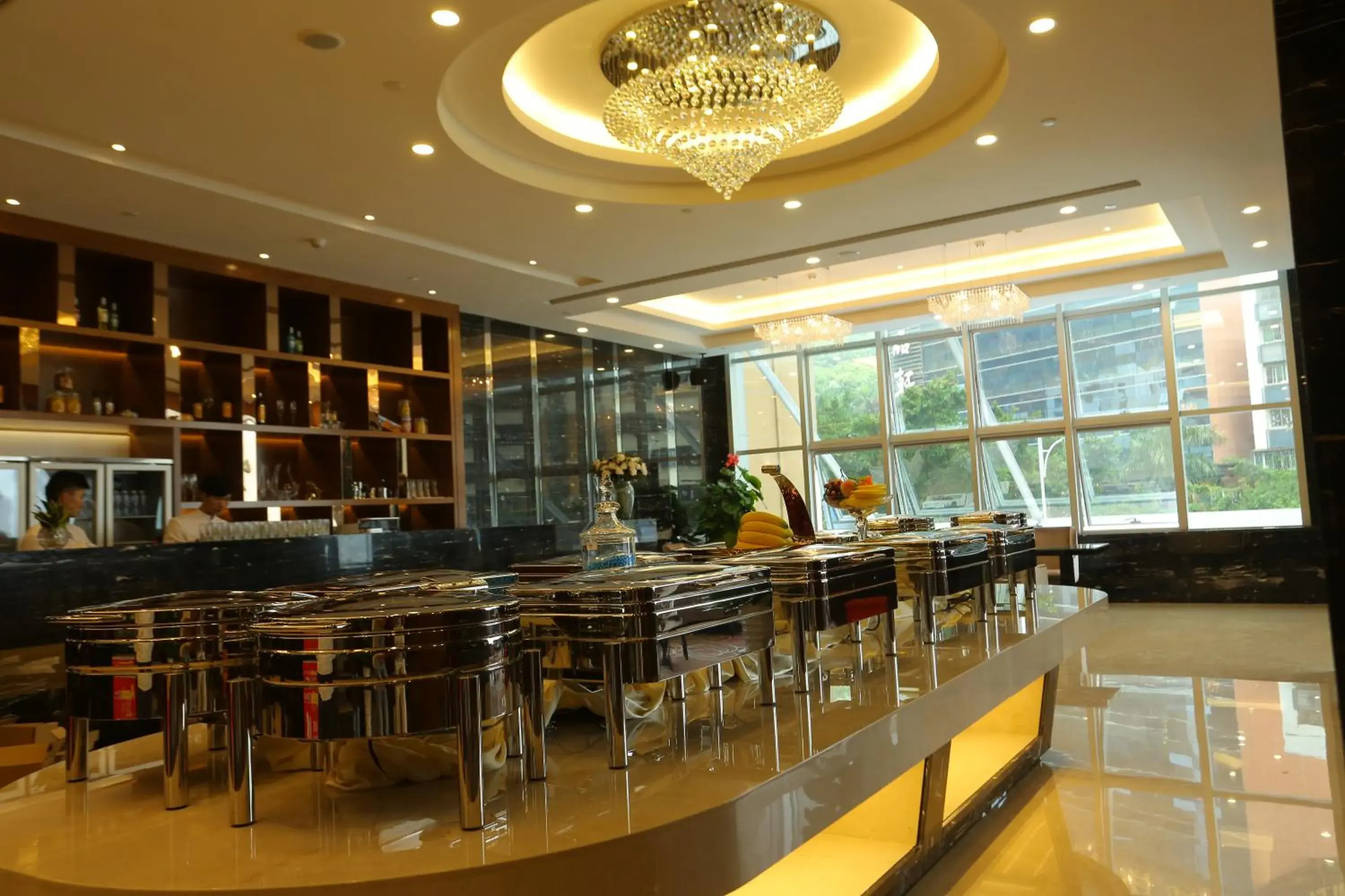 Breakfast, Lounge/Bar in Shenzhen Baoan PLUS Gems Cube Hotel                                                             