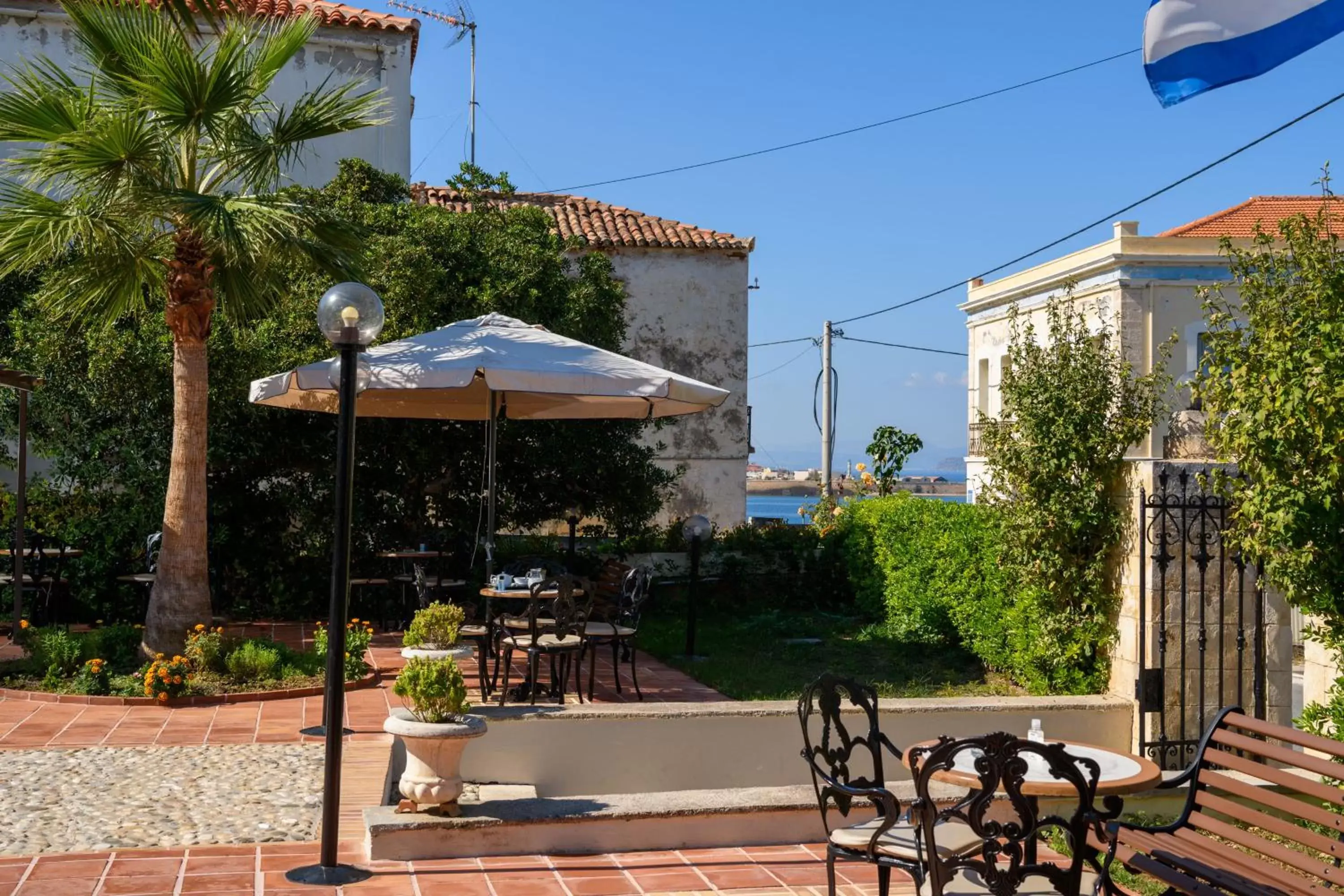 Patio in Halepa Hotel