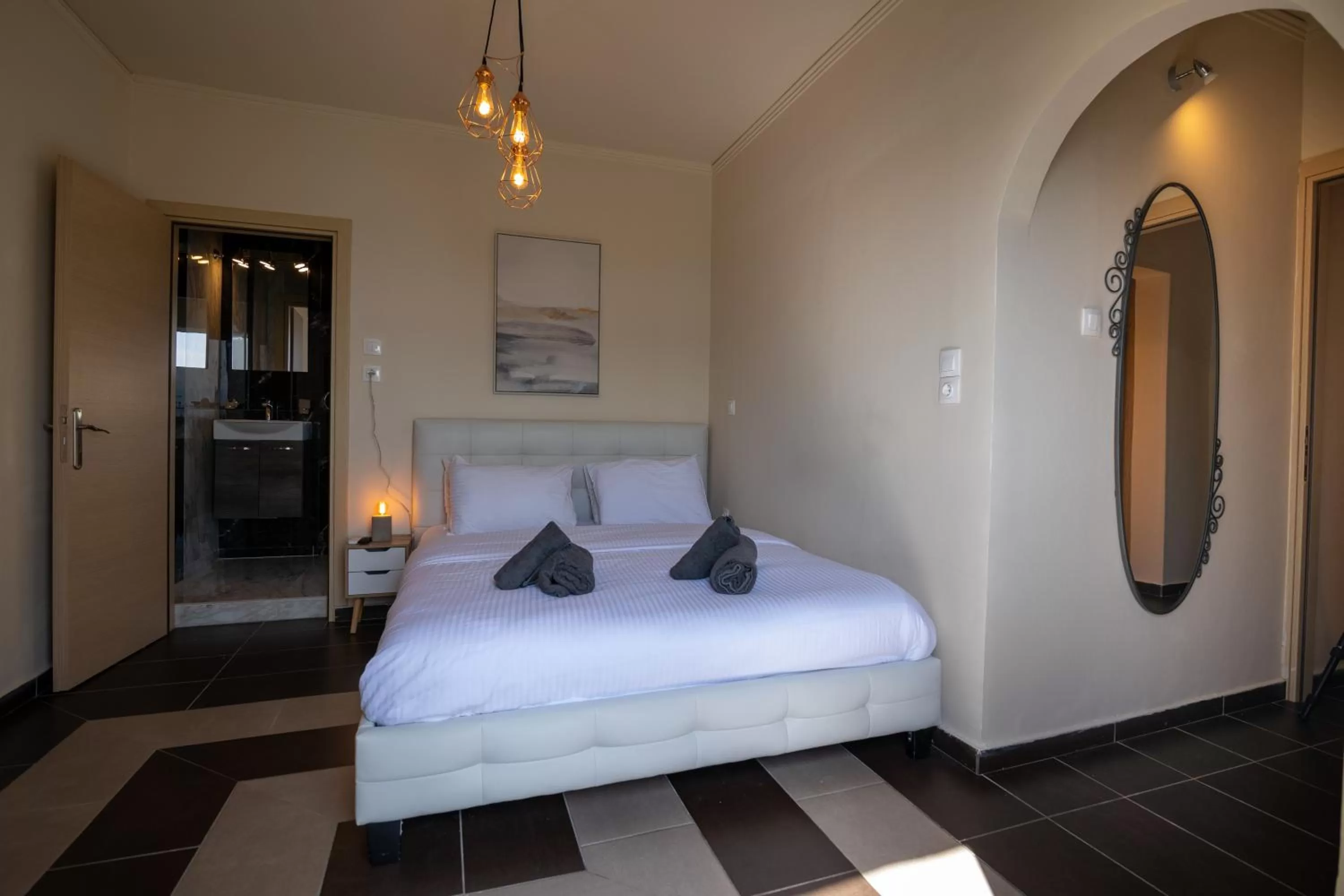 Bed in Votsalakia Hotel & Luxury Apartments