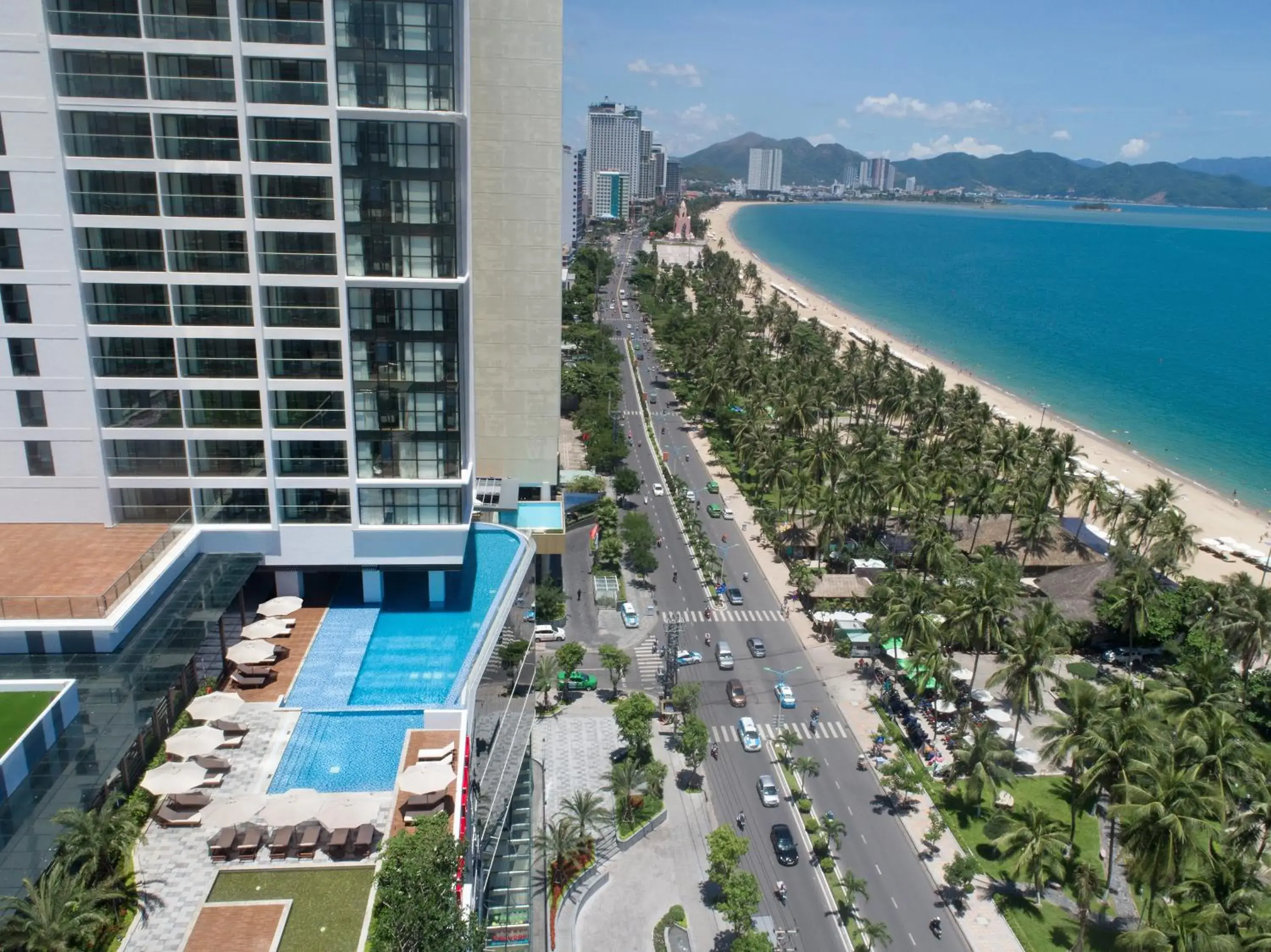 Bird's eye view, Pool View in Vinpearl Beachfront Nha Trang