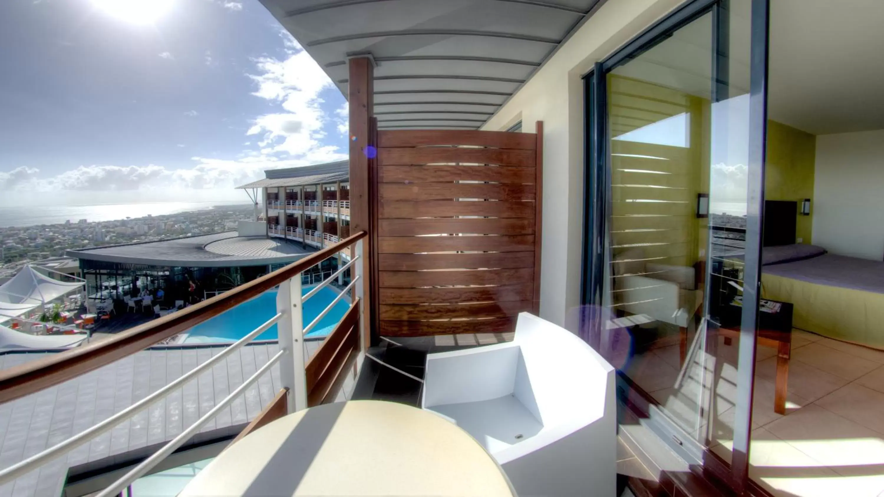 Balcony/Terrace, Pool View in Bellepierre