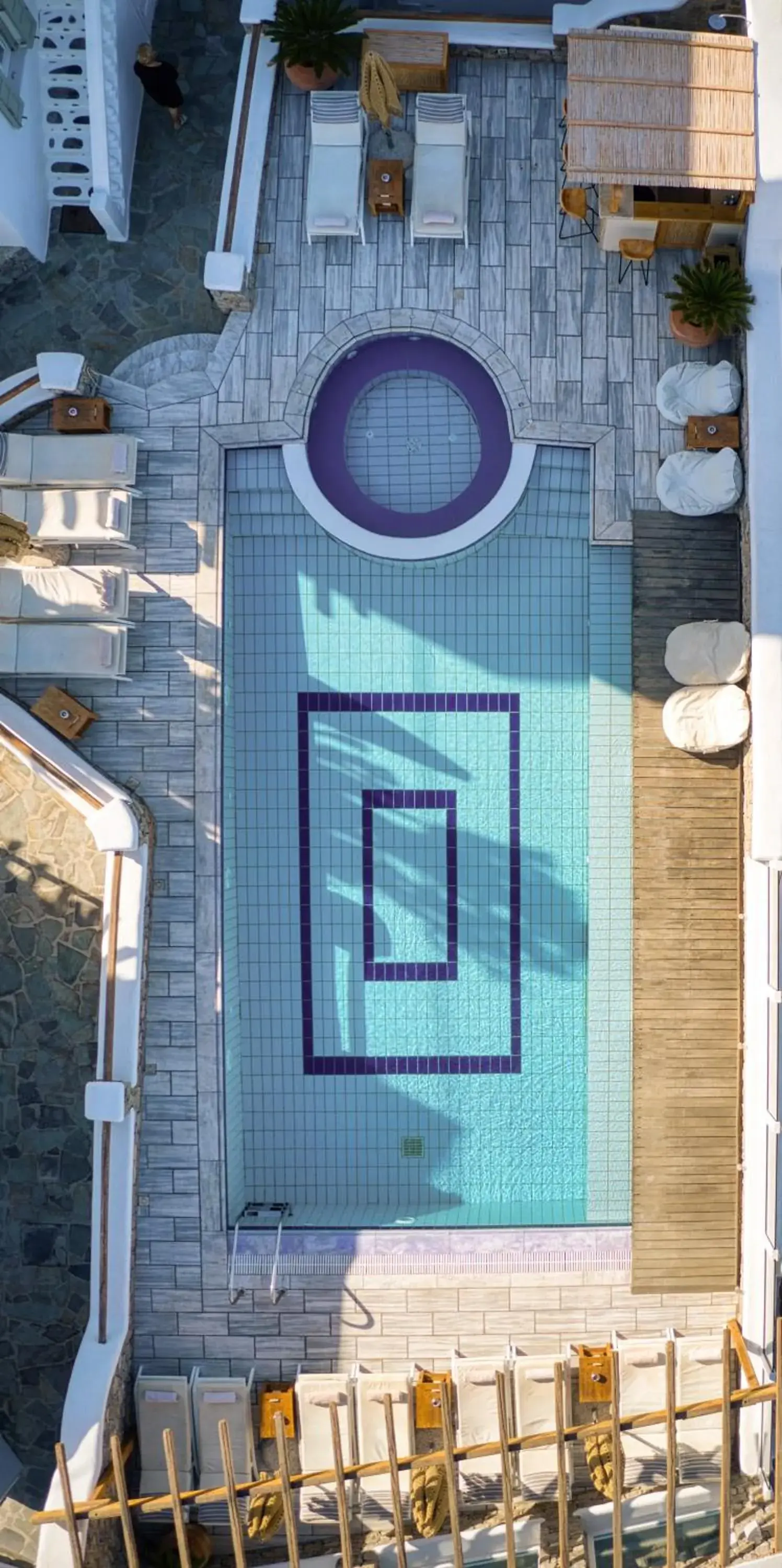 Swimming pool, Floor Plan in Damianos Mykonos Hotel