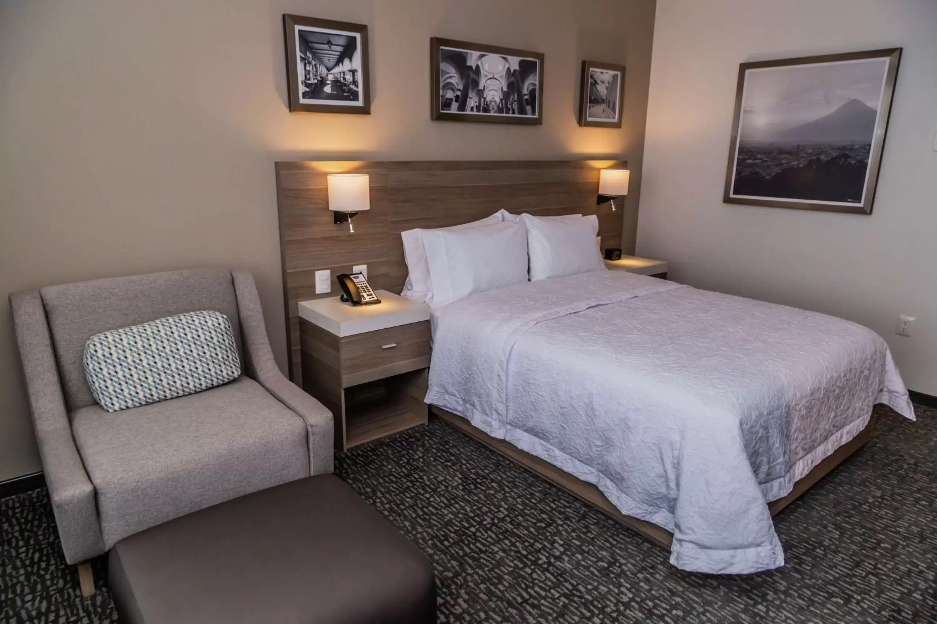 Living room, Bed in Hampton Inn & Suites By Hilton Puebla