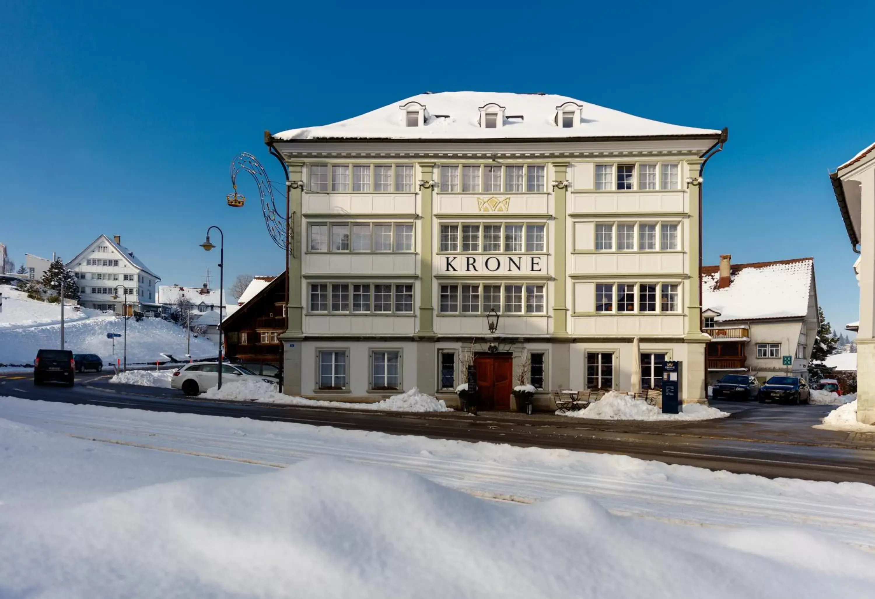 Property building, Winter in Gasthaus Krone Speicher Boutique-Hotel