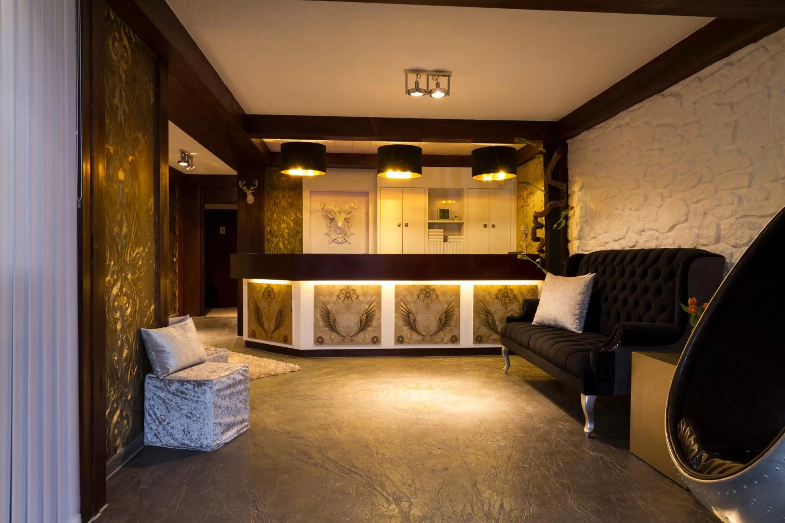 Lobby or reception, Bed in Hotel Hellers Twenty Four I -24h-Check-In-