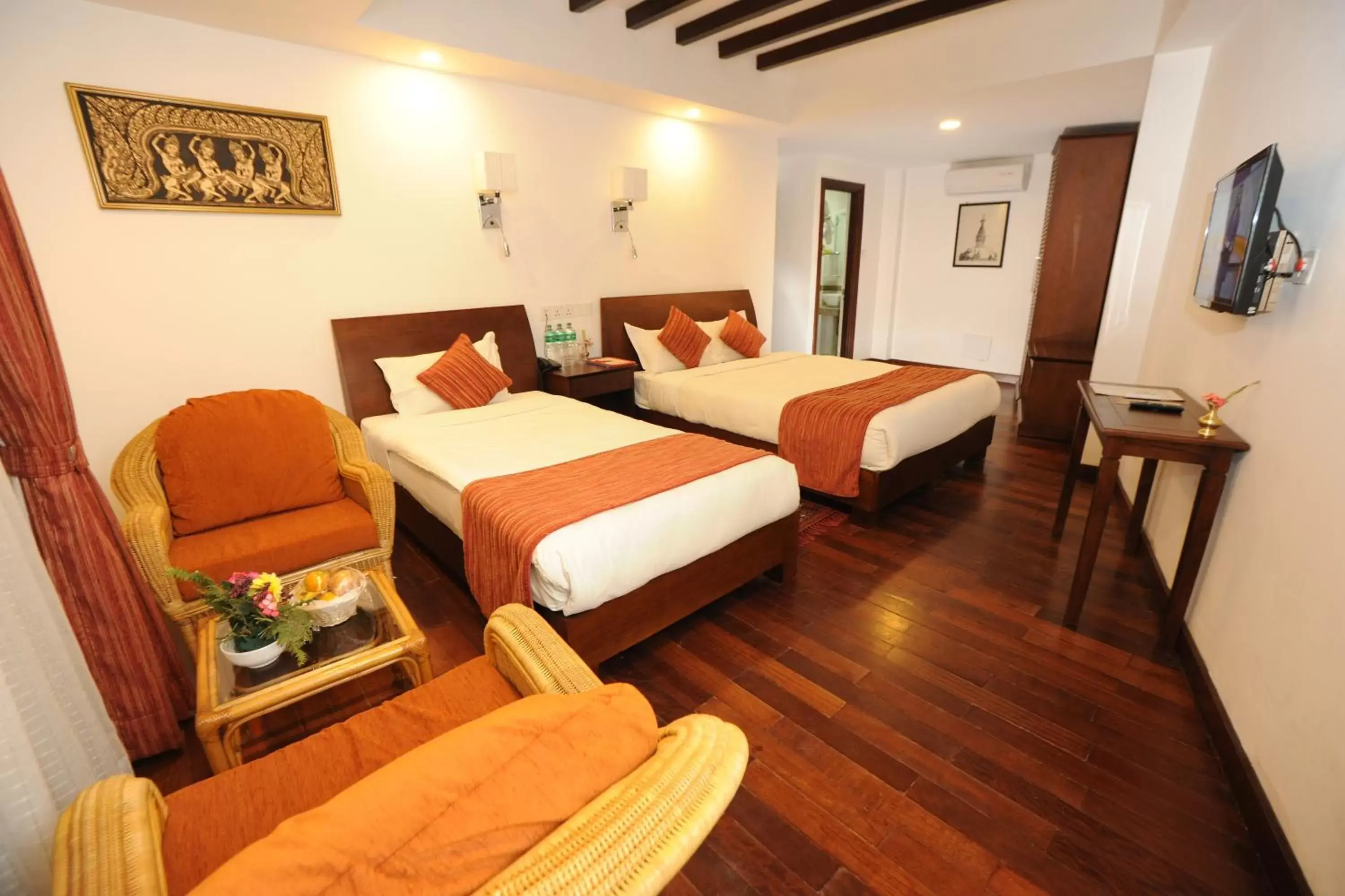 Bed in Apsara Boutique Hotel