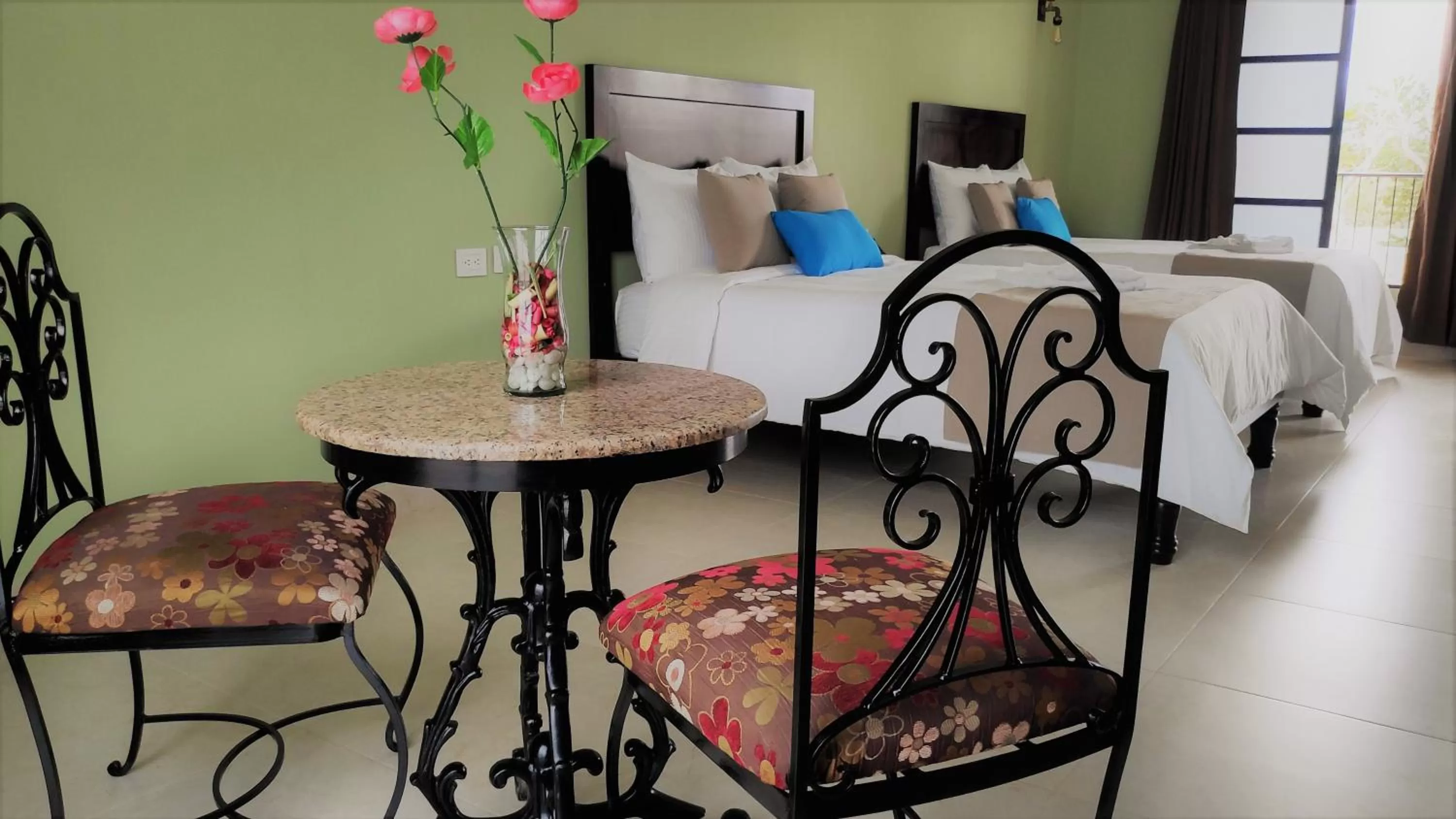 Decorative detail, Bed in Hotel Los Frailes, Valladolid, Yucatán