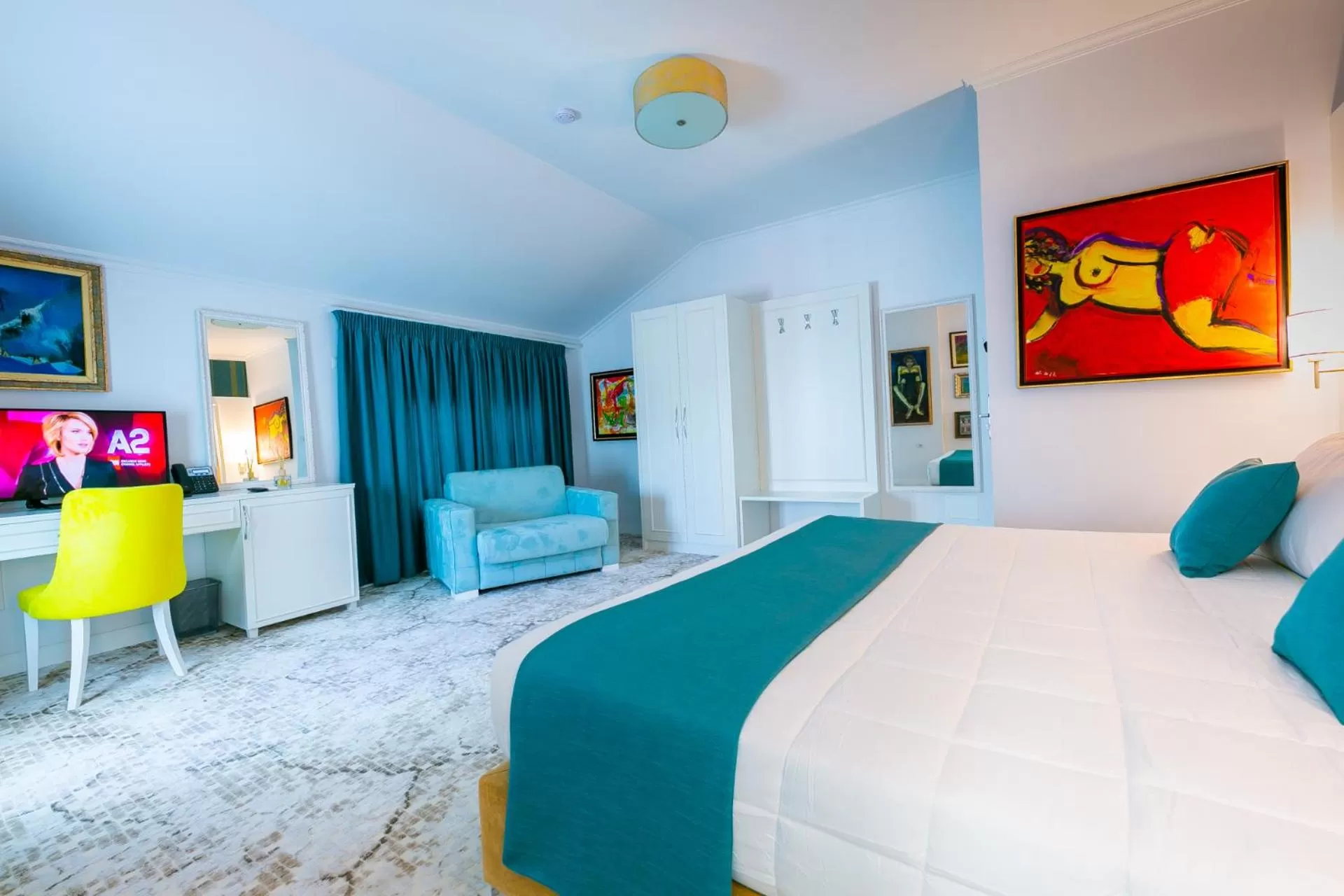 Bed in ART Hotel Tirana