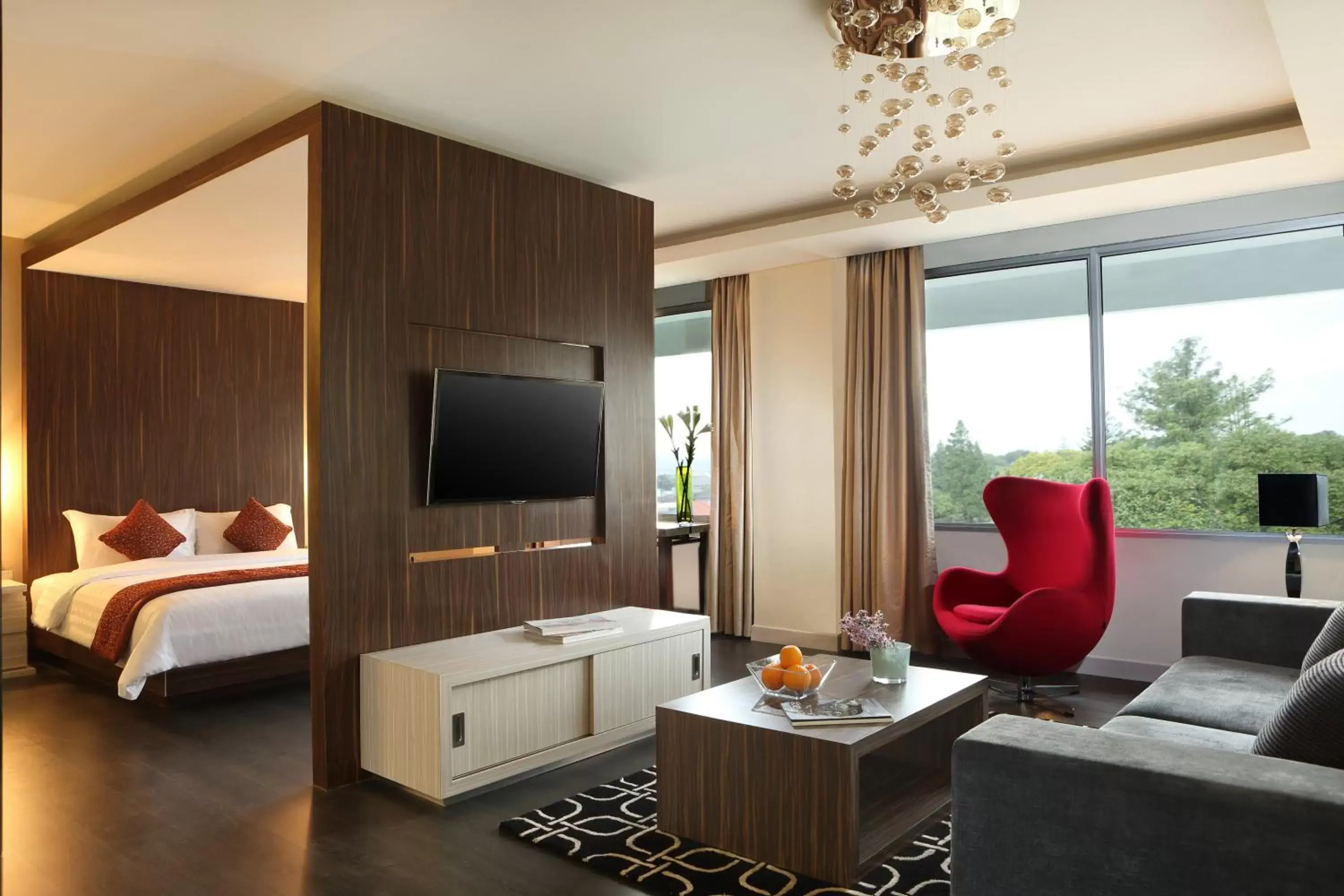 Bed, TV/Entertainment Center in Patra Bandung Hotel