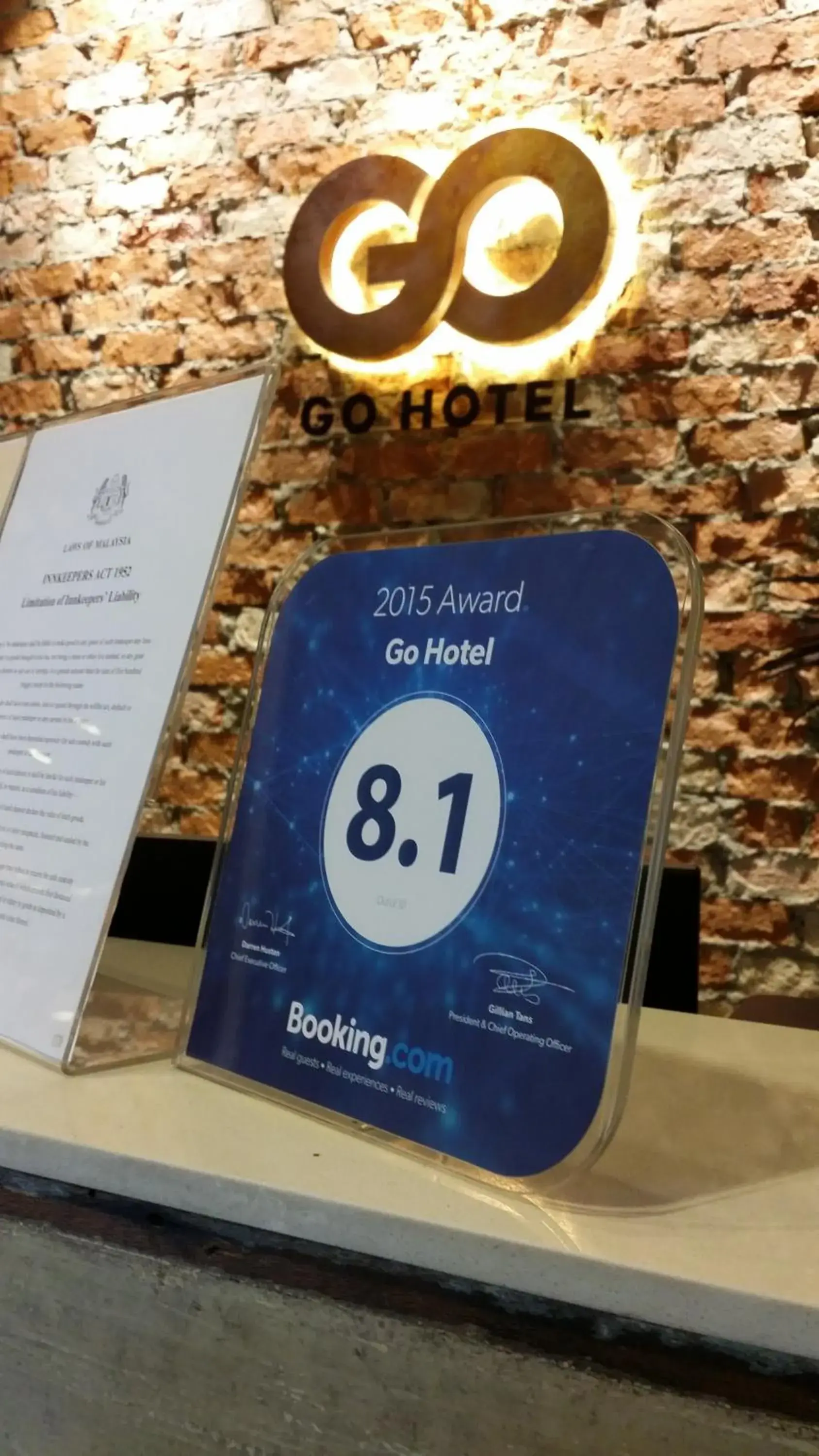 Certificate/Award, Logo/Certificate/Sign/Award in Go Hotel