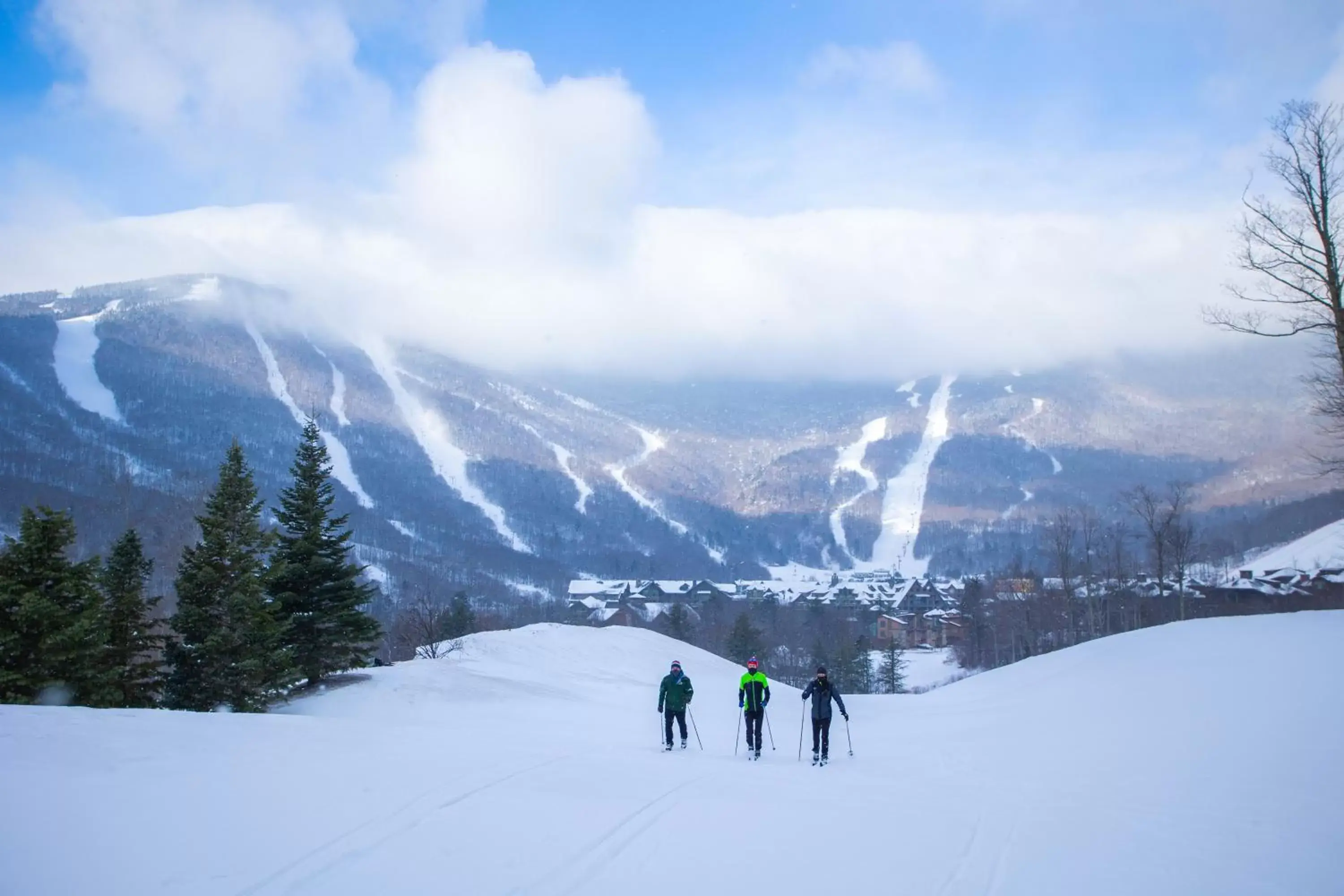 Skiing in The Lodge at Spruce Peak, a Destination by Hyatt Residence