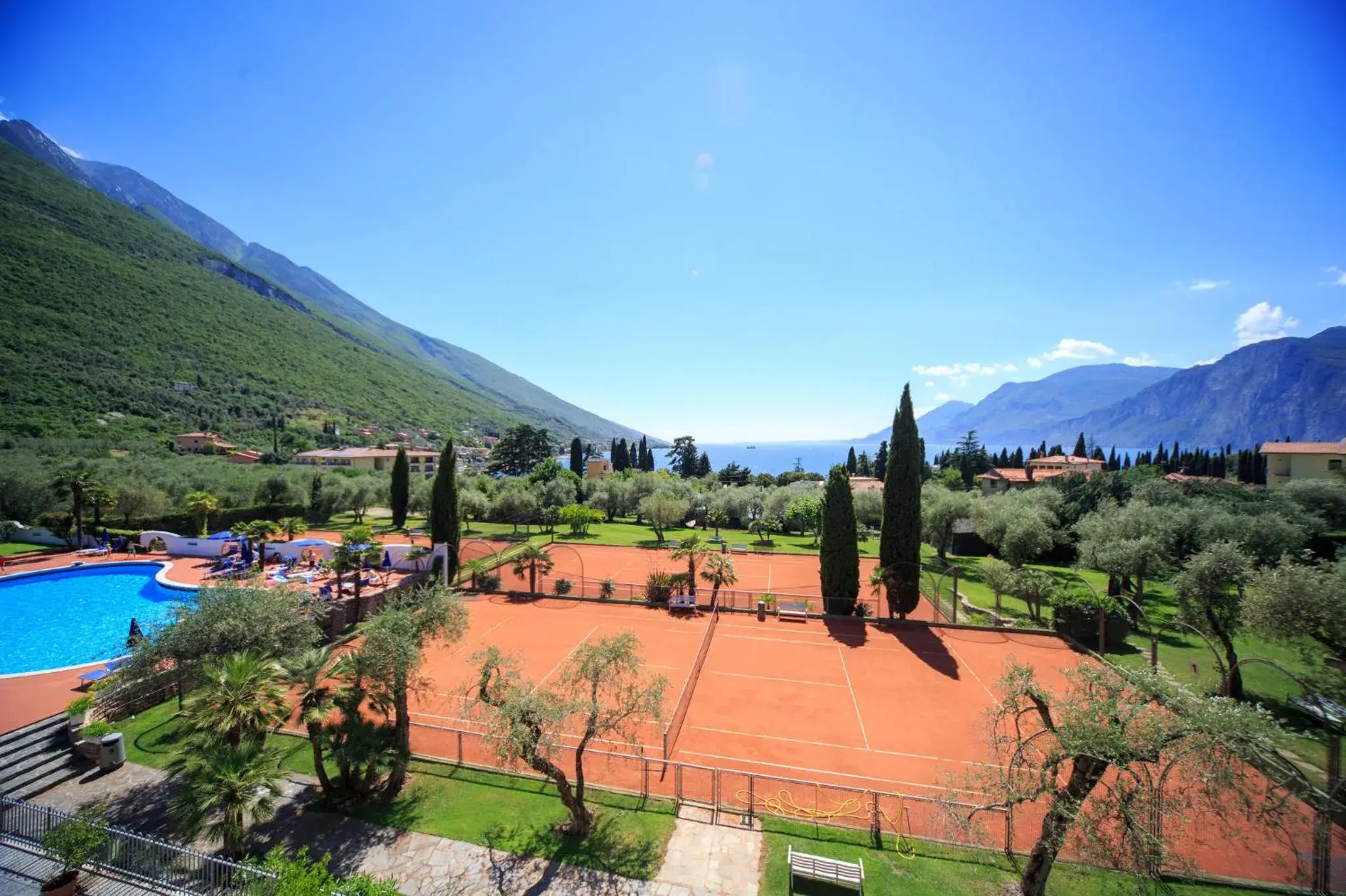 Tennis court, Pool View in Club Hotel Olivi - Tennis Center