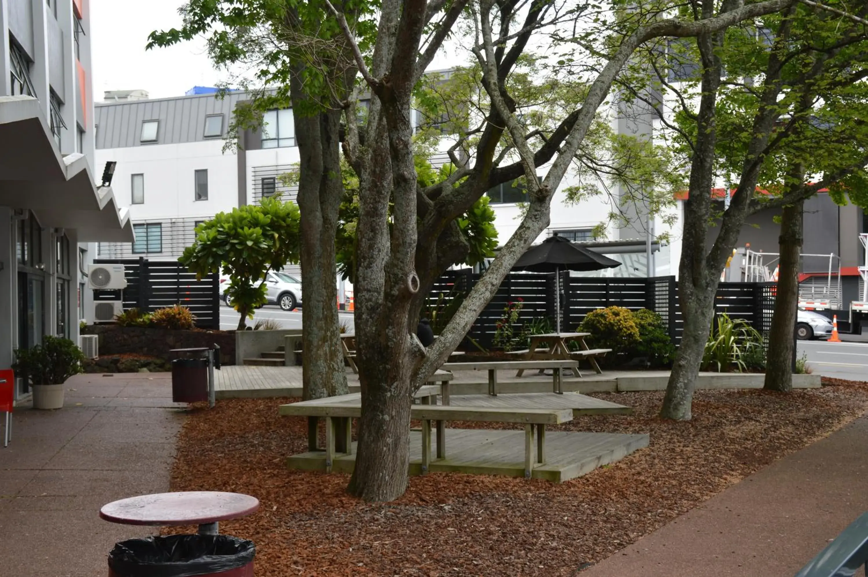 Patio, Property Building in YMCA Hostel