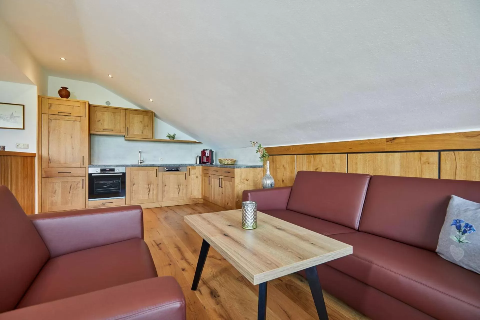 Kitchen or kitchenette, Seating Area in Appartementhaus Dachsteinblick