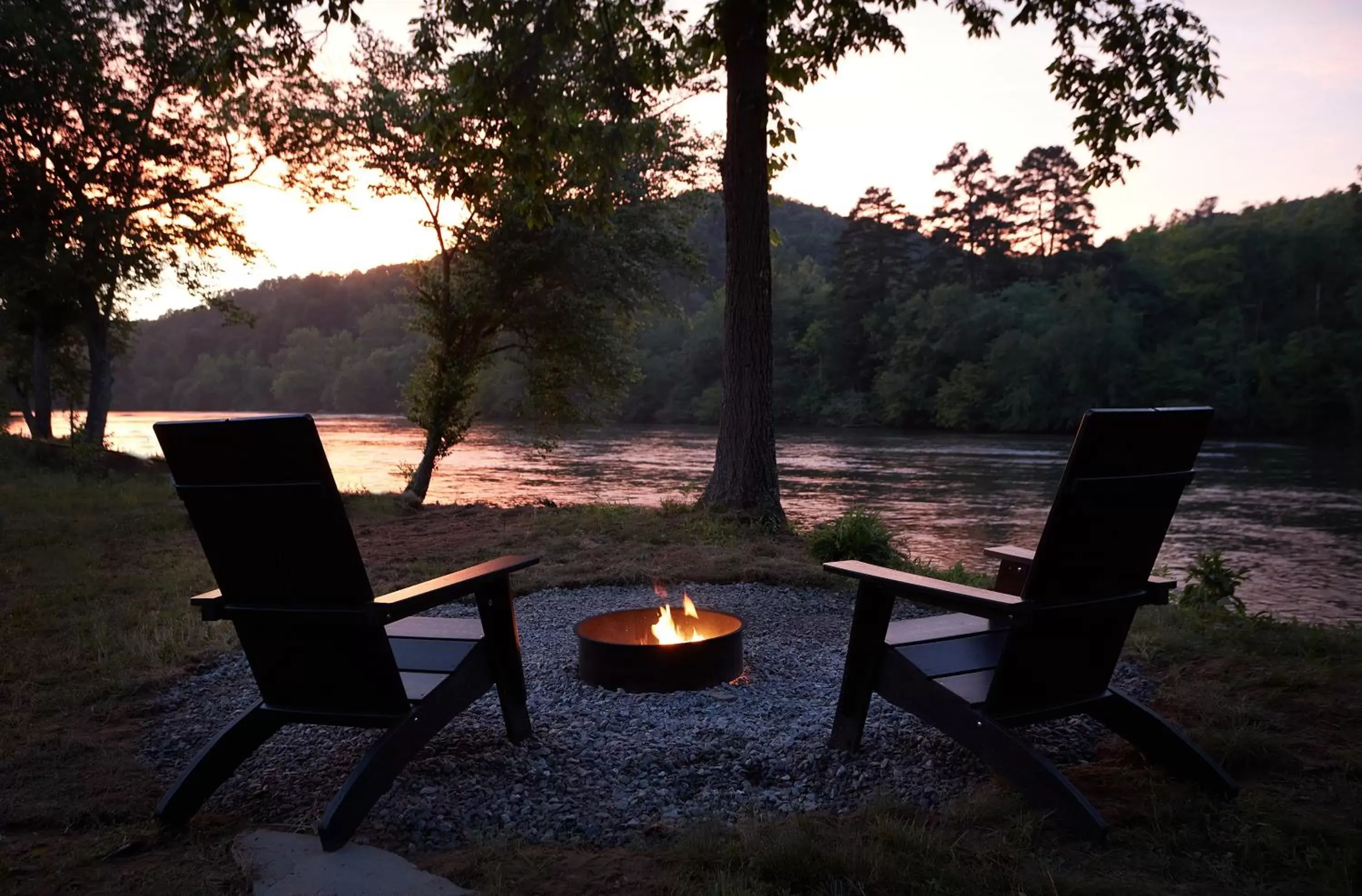 Sunset in Asheville River Cabins