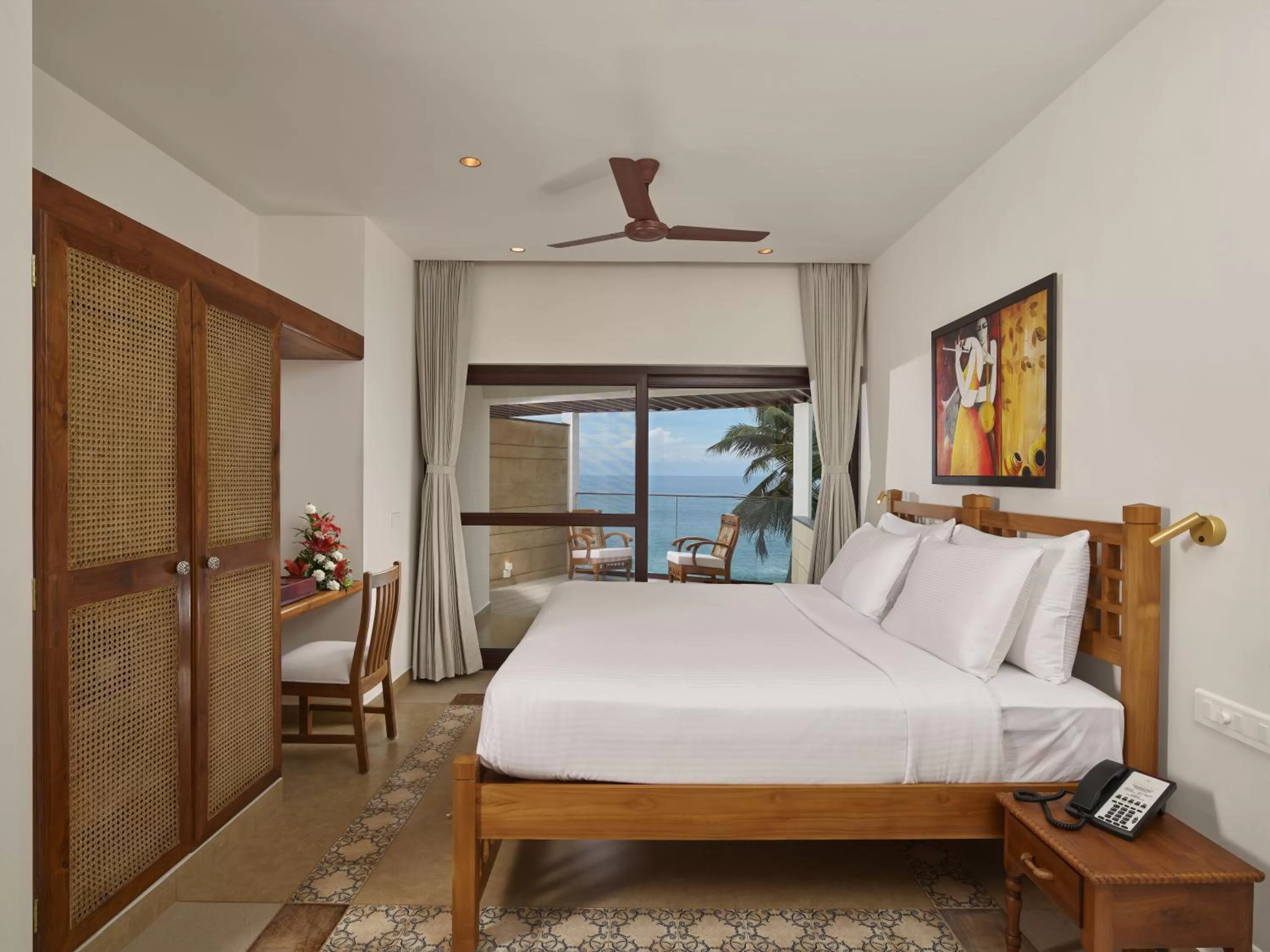 Photo of the whole room, Bed in Rockholm at the Light House Beach