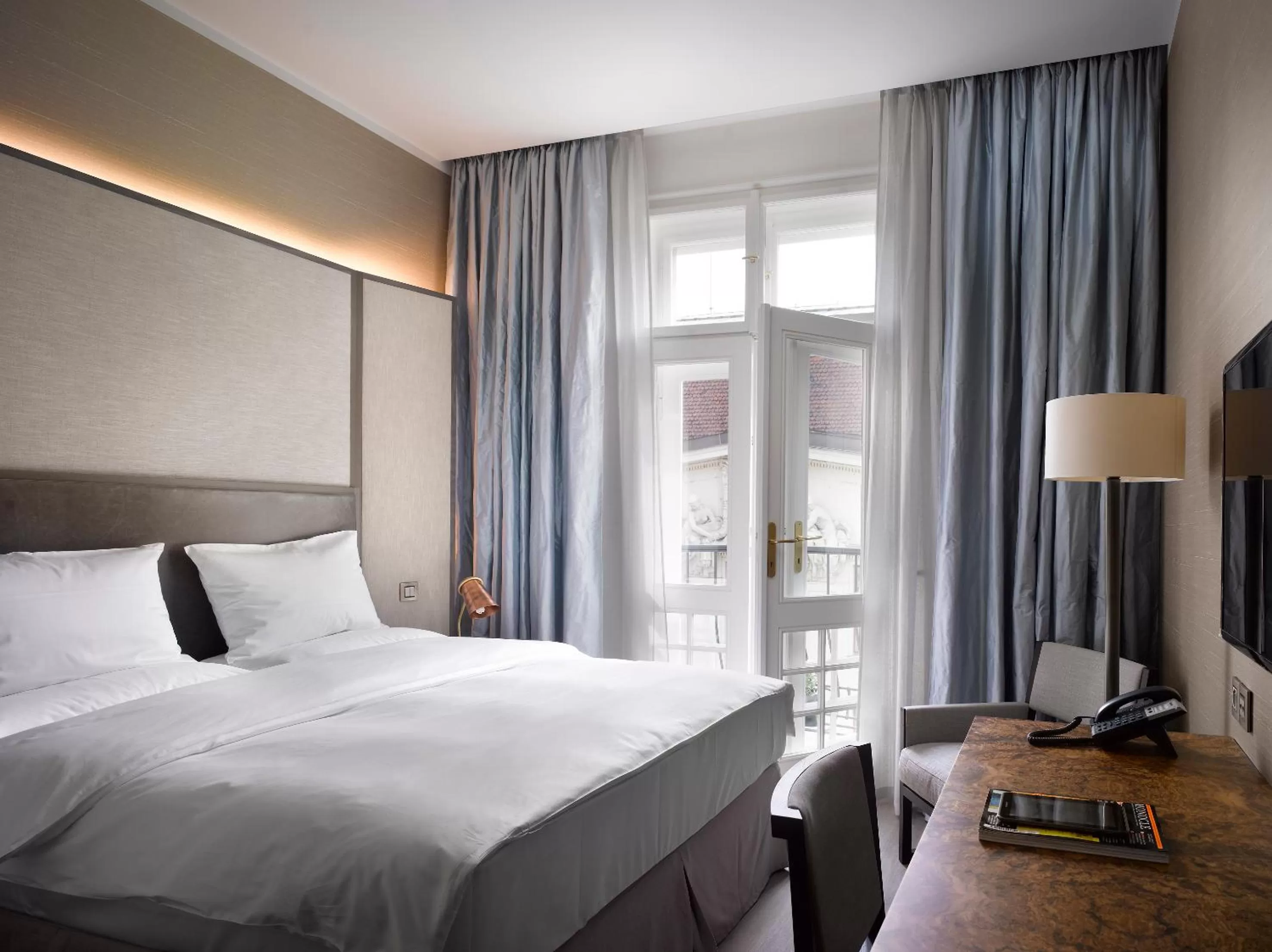 Bed in The Emblem Prague Hotel - Preferred Hotels & Resorts