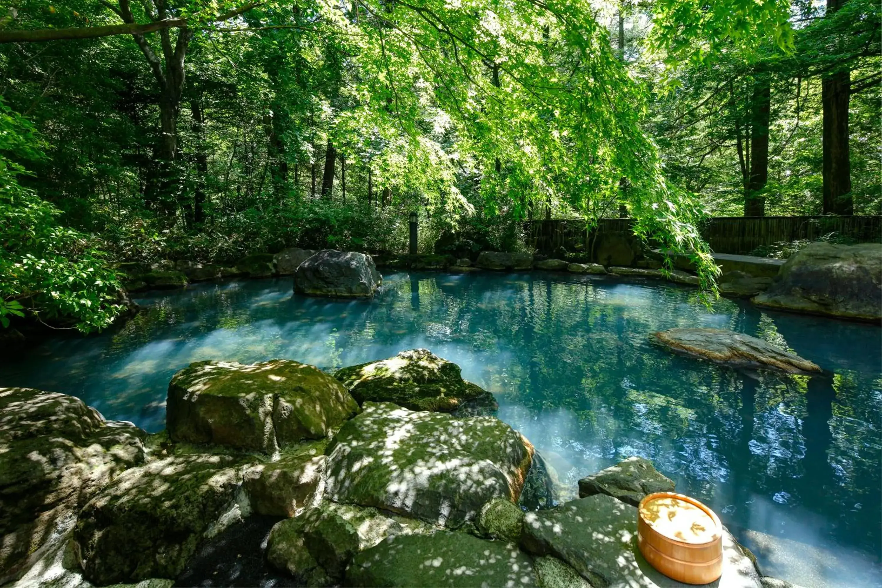 Hot Spring Bath, Natural Landscape in Nasu Onsen Sanraku