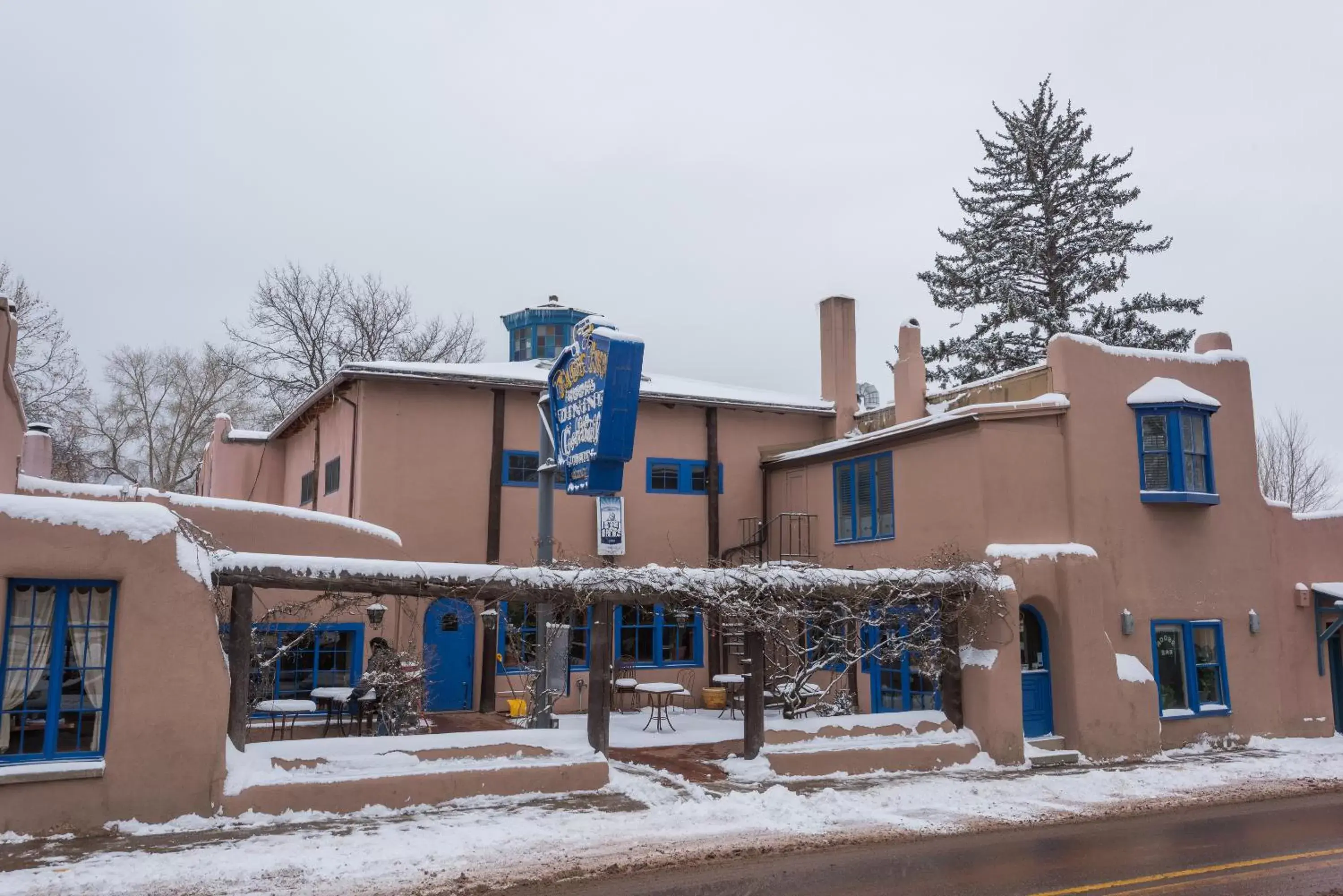 Property building, Winter in The Historic Taos Inn